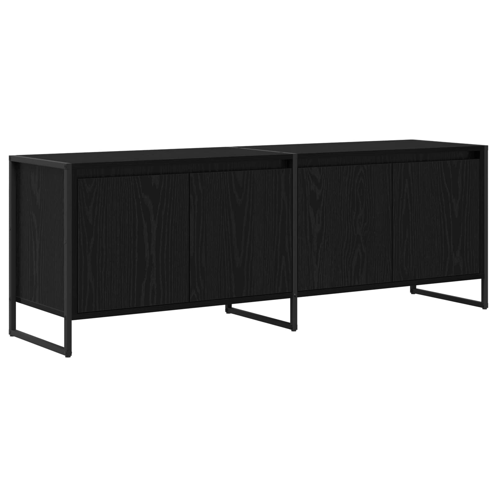 vidaXL TV-kast Zwart Eiken 140 x 36 x 49.5 cm Bewerkt hout