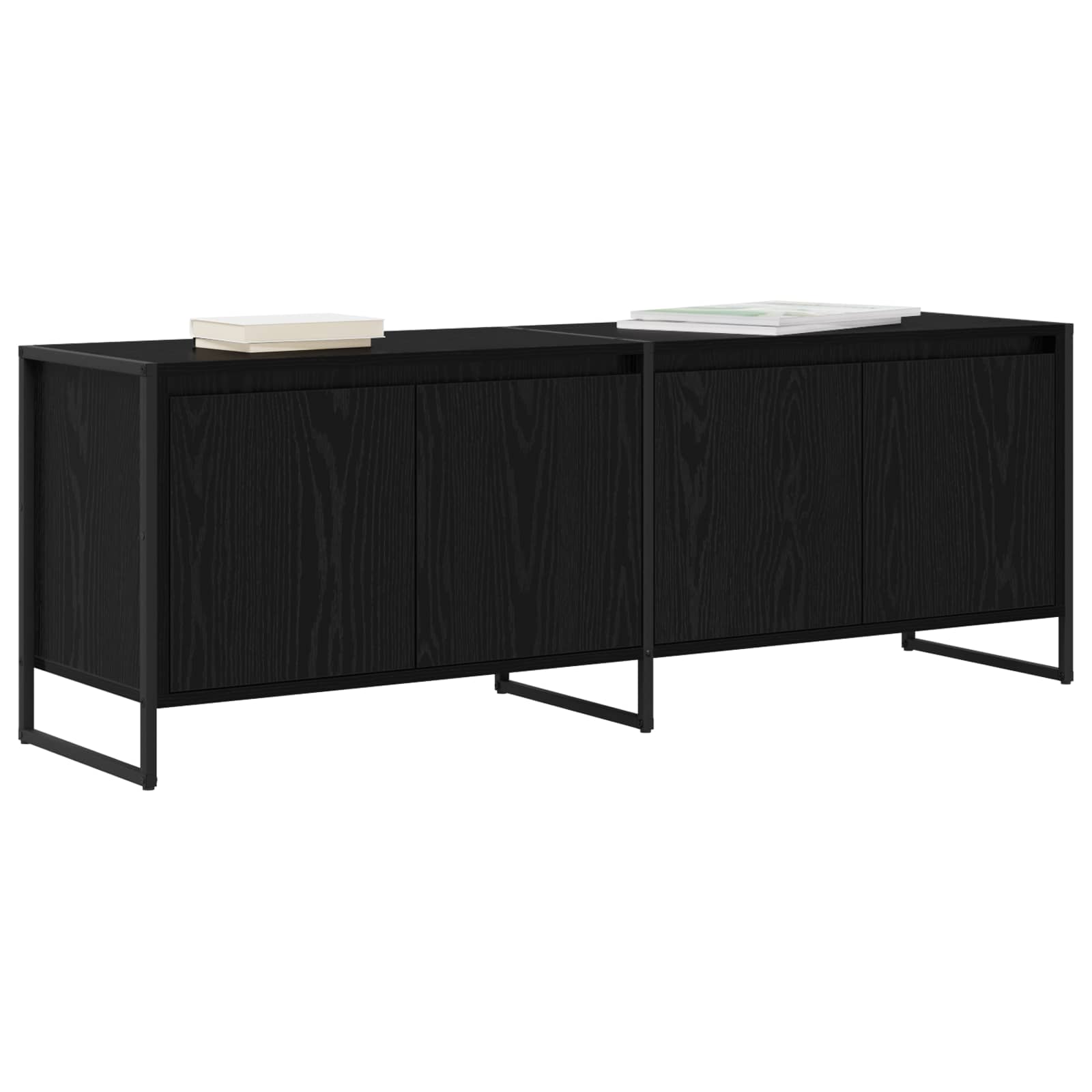 vidaXL TV-kast Zwart Eiken 140 x 36 x 49.5 cm Bewerkt hout
