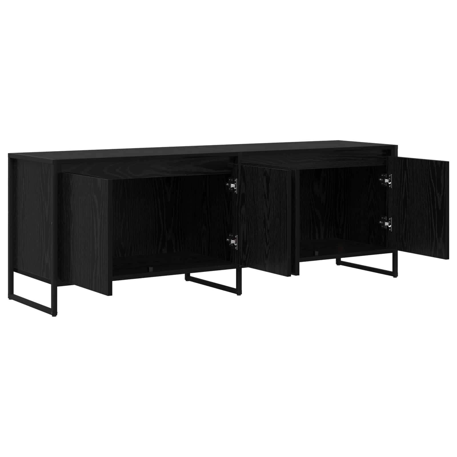 vidaXL TV-kast Zwart Eiken 140 x 36 x 49.5 cm Bewerkt hout