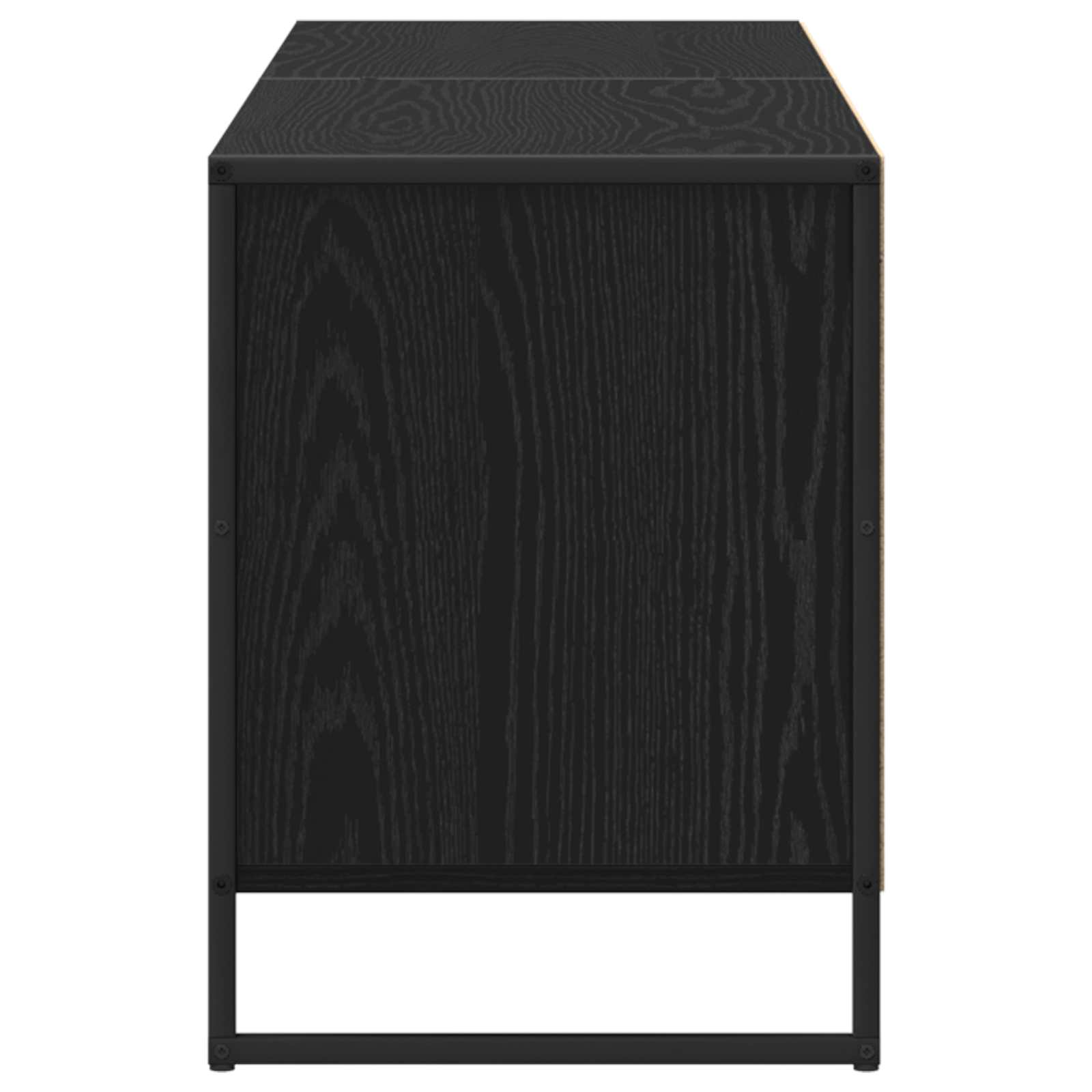 vidaXL TV-kast Zwart Eiken 140 x 36 x 49.5 cm Bewerkt hout