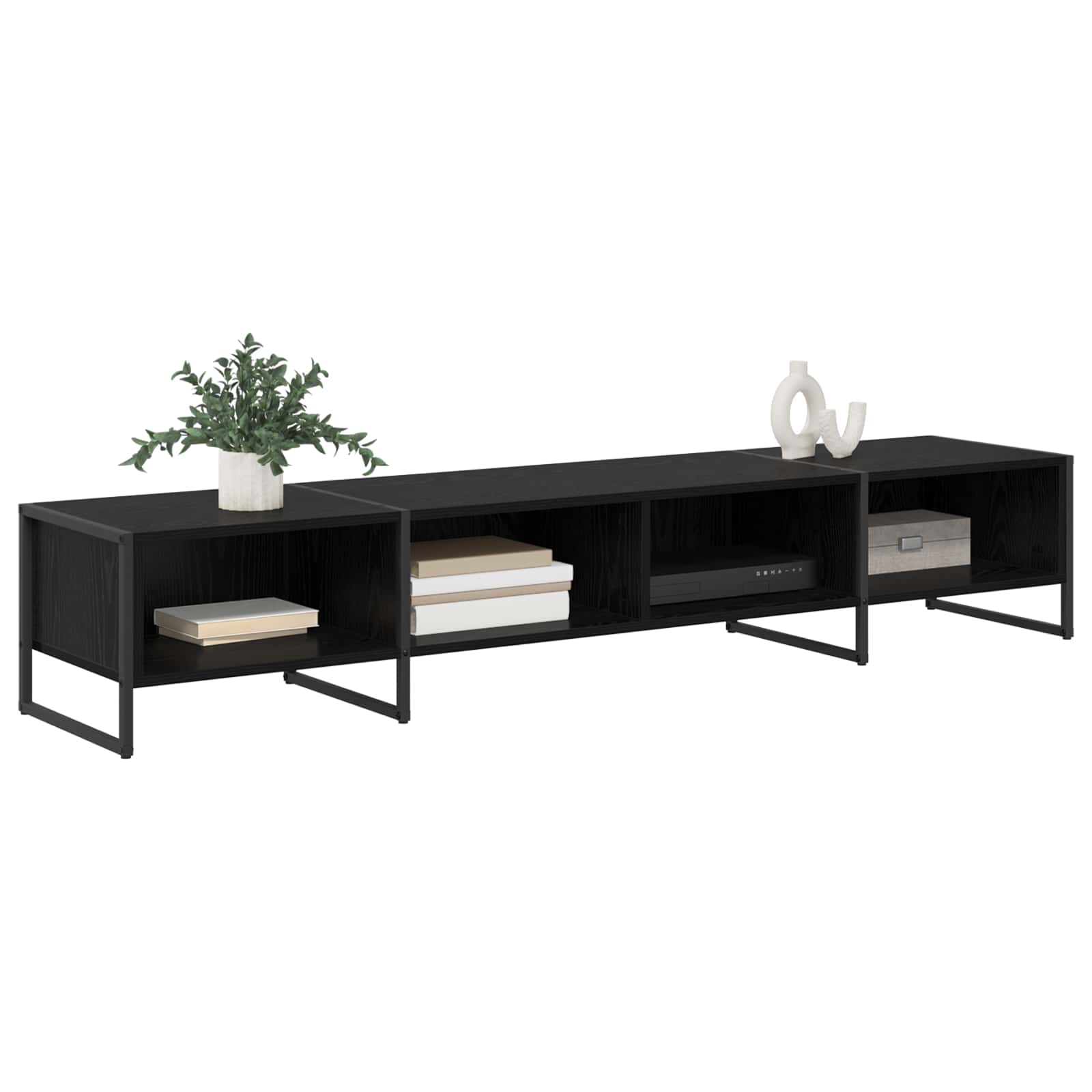 vidaXL TV-kast Zwart Eiken 170,5 x 36 x 30,5 cm Bewerkt hout