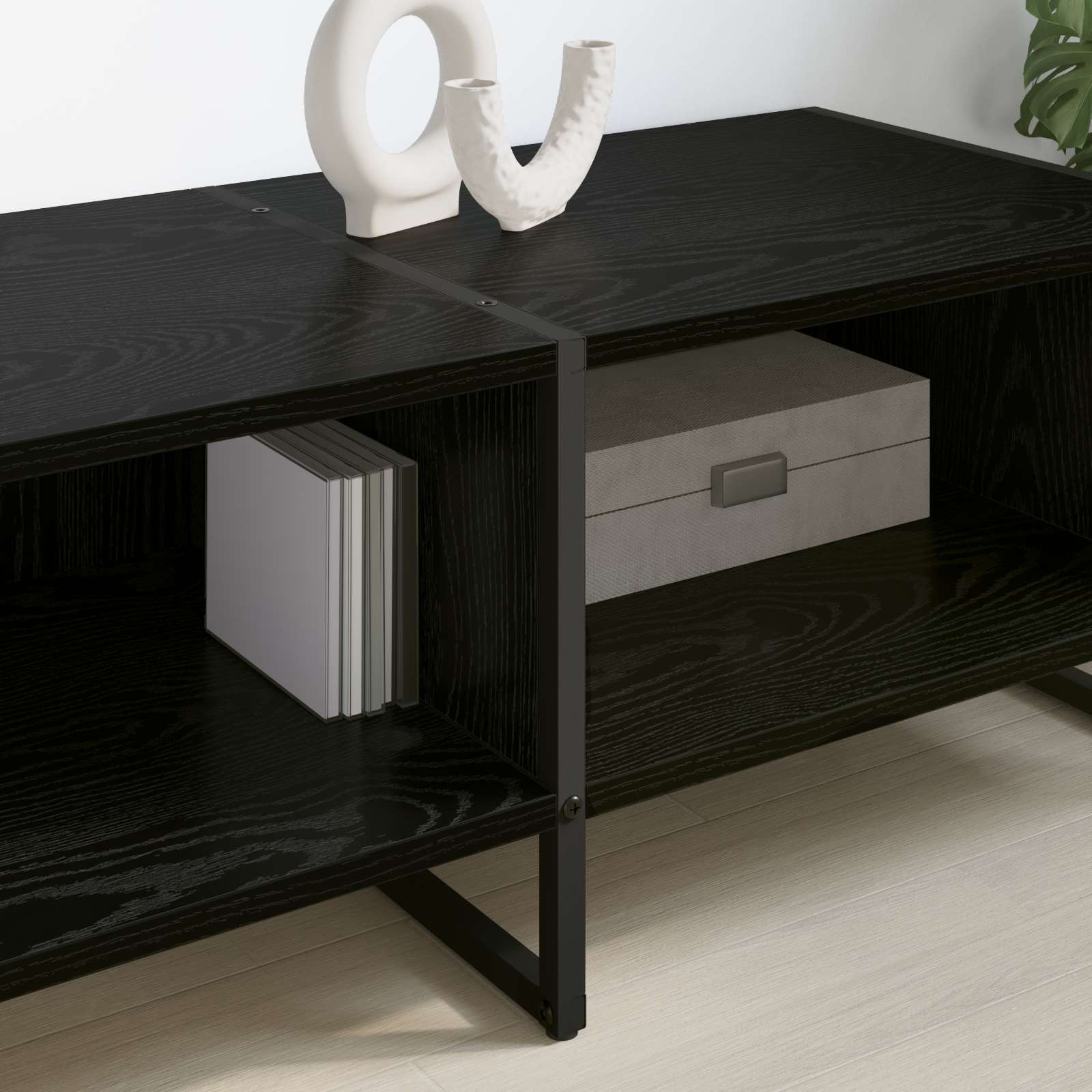 vidaXL TV-kast Zwart Eiken 170,5 x 36 x 30,5 cm Bewerkt hout