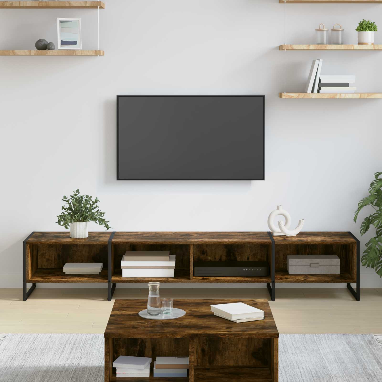 vidaXL TV-kast Zwart Eiken 170,5 x 36 x 30,5 cm Bewerkt hout