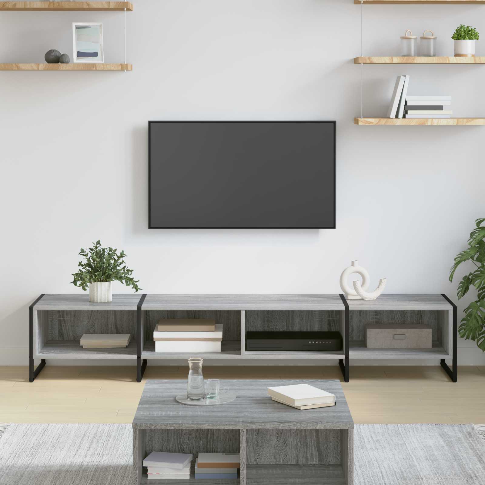 vidaXL TV-kast Zwart Eiken 170,5 x 36 x 30,5 cm Bewerkt hout