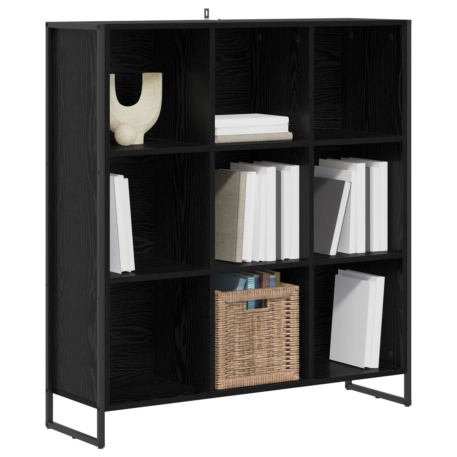 vidaXL Boekenkast Zwart Eiken 99,5 x 30 x 108,5 cm Bewerkt hout