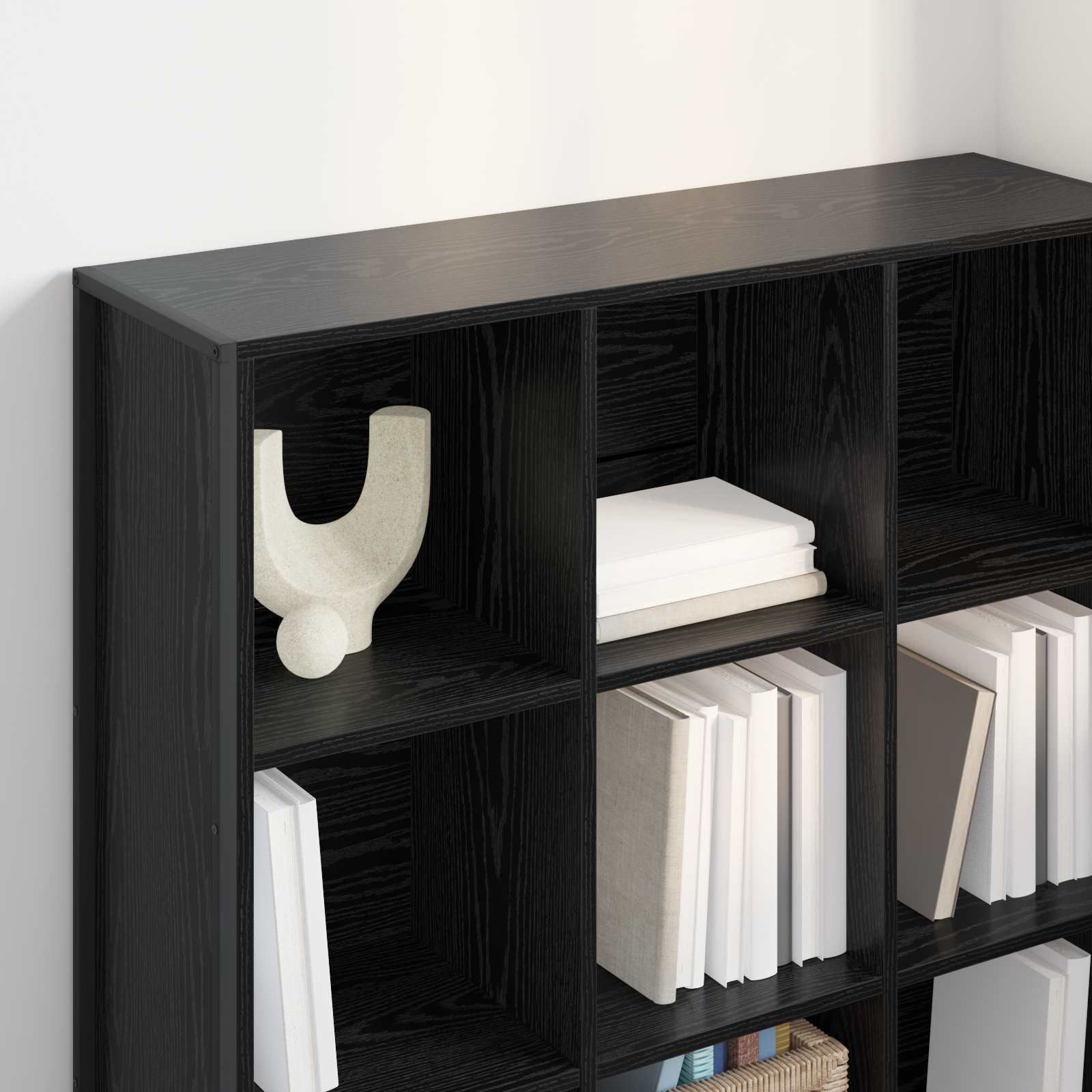 vidaXL Boekenkast Zwart Eiken 99,5 x 30 x 108,5 cm Bewerkt hout
