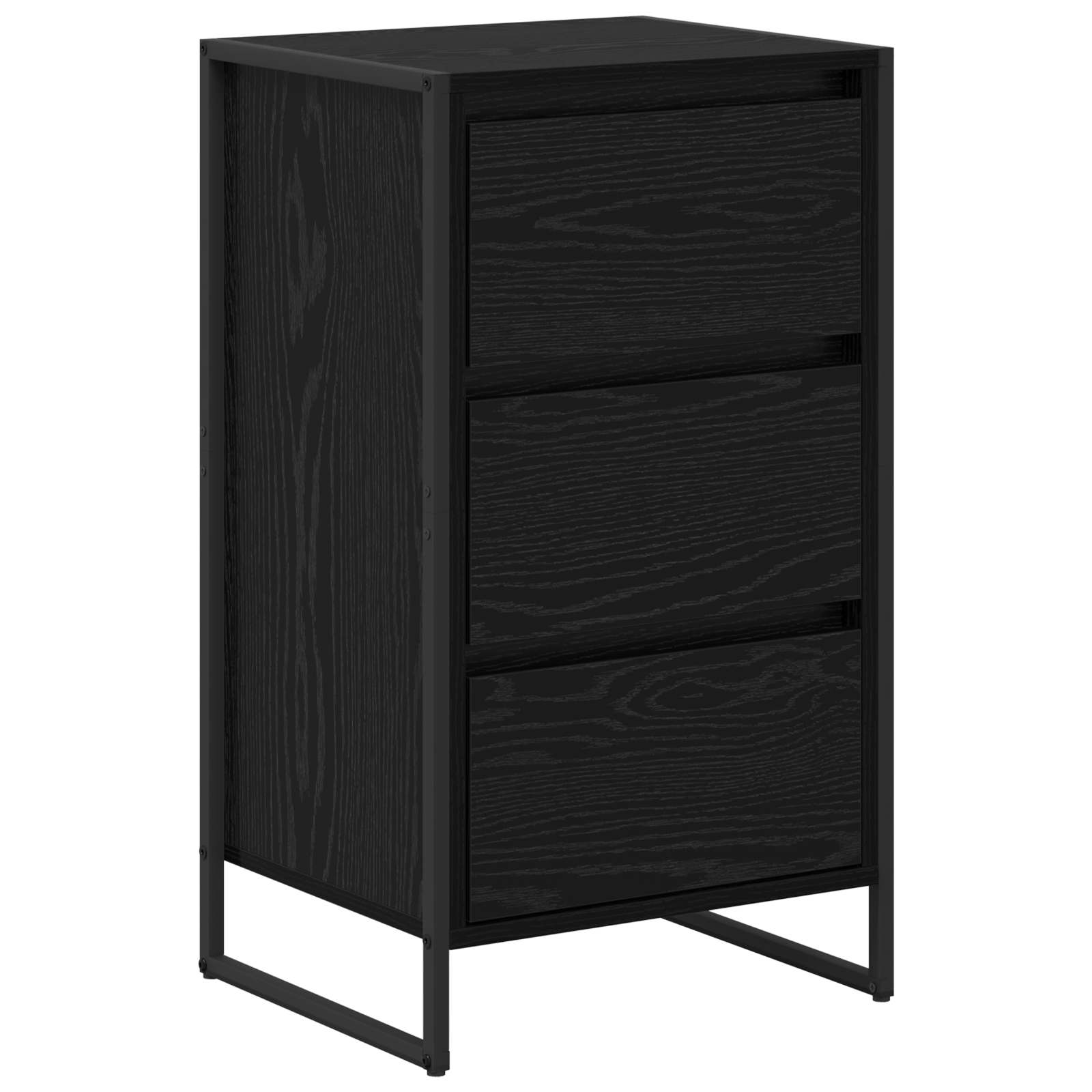 vidaXL Dressoir met lade Zwart Eiken 42 x 36 x 75.5 cm Bewerkt hout