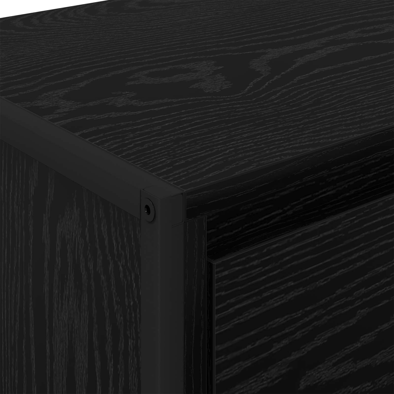 vidaXL Dressoir met lade Zwart Eiken 42 x 36 x 75.5 cm Bewerkt hout