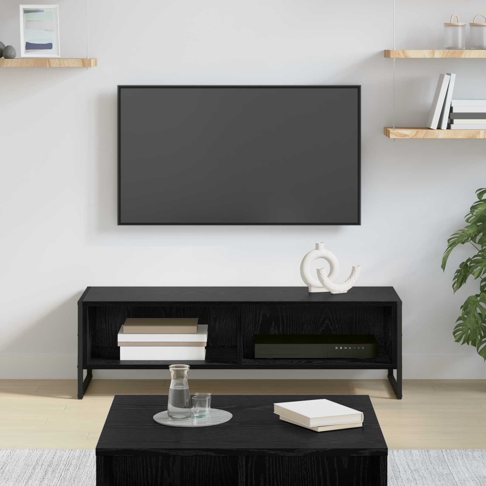 vidaXL TV-kast Zwart Eiken 100 x 36.5 x 30.5 cm Bewerkt hout