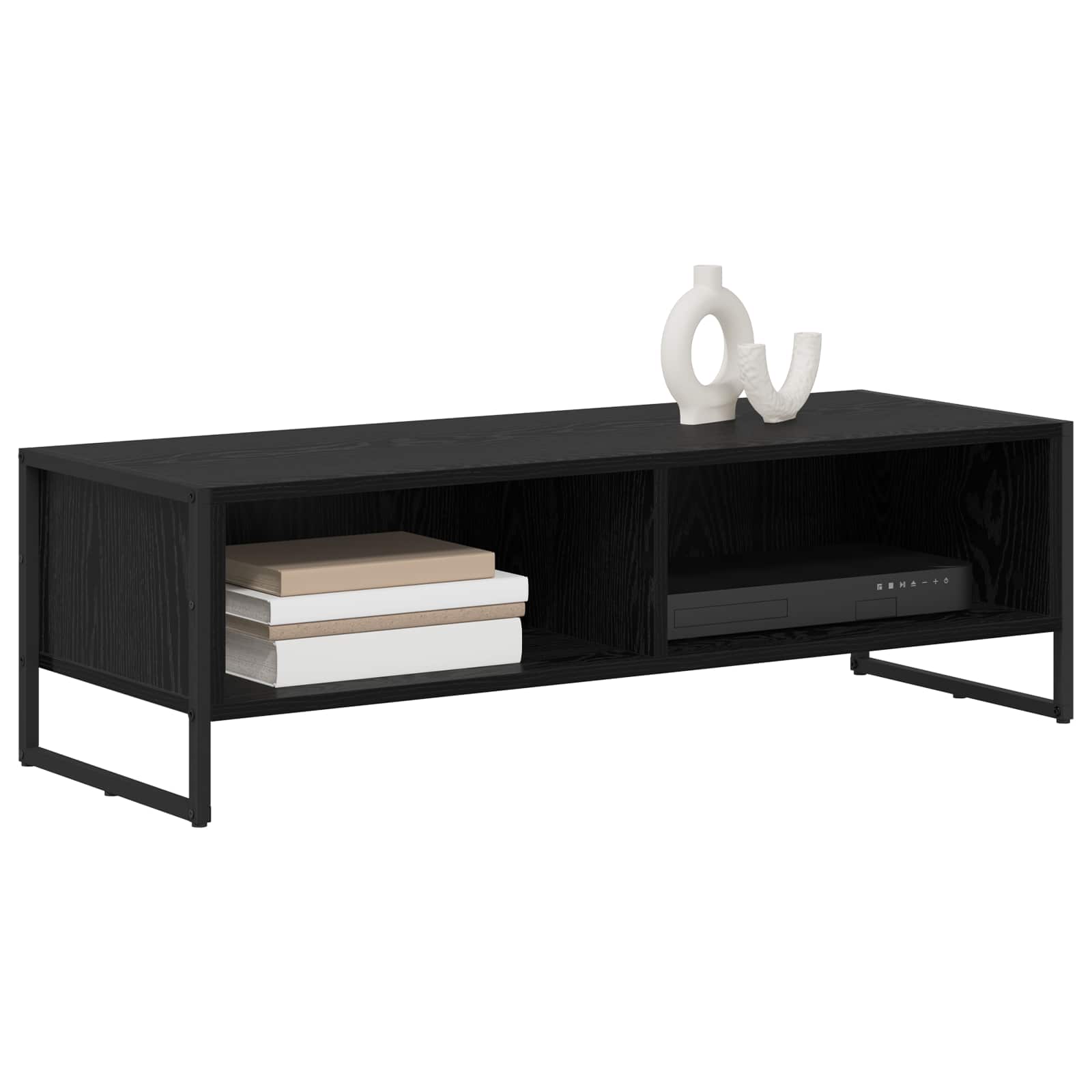 vidaXL TV-kast Zwart Eiken 100 x 36.5 x 30.5 cm Bewerkt hout
