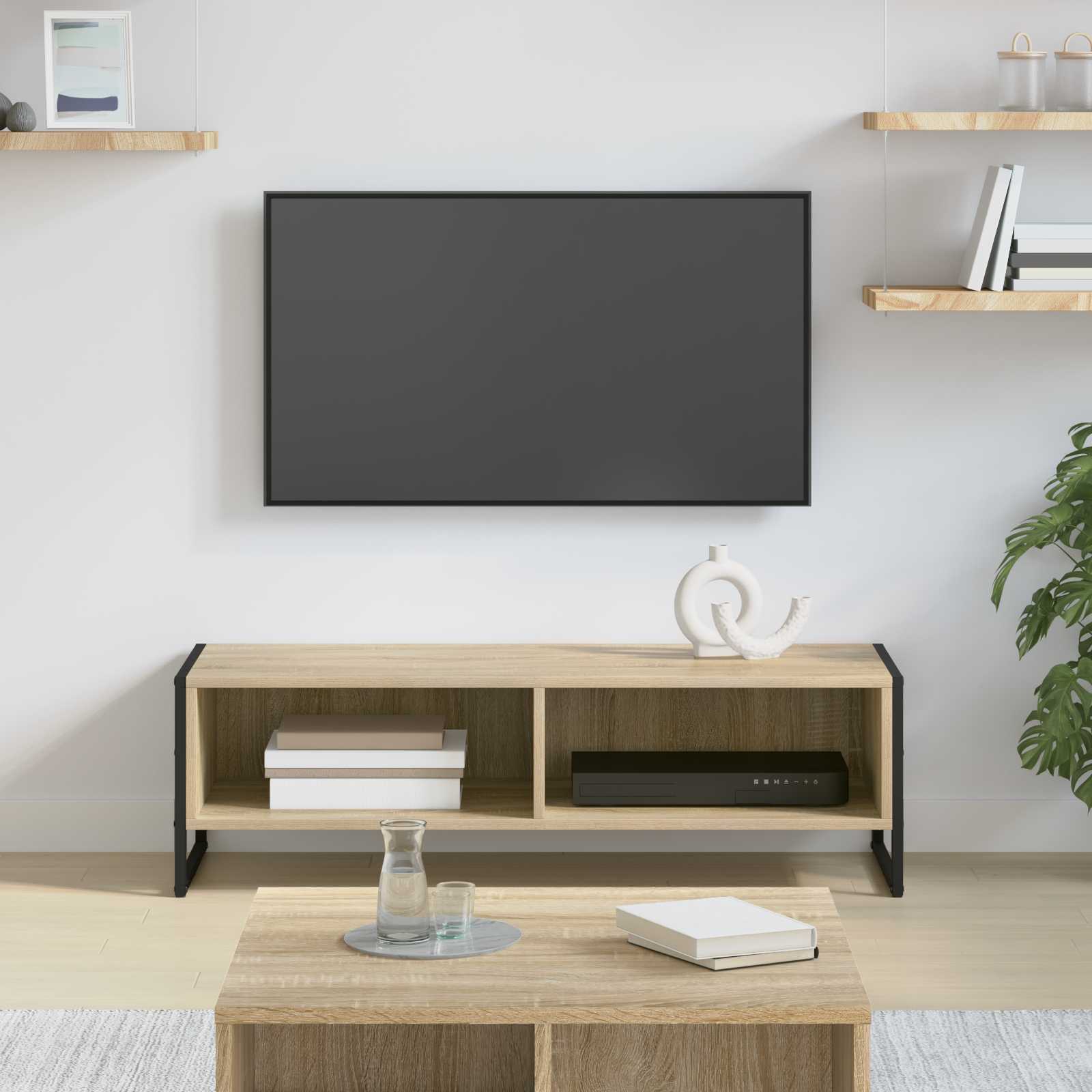 vidaXL TV-kast Zwart Eiken 100 x 36.5 x 30.5 cm Bewerkt hout