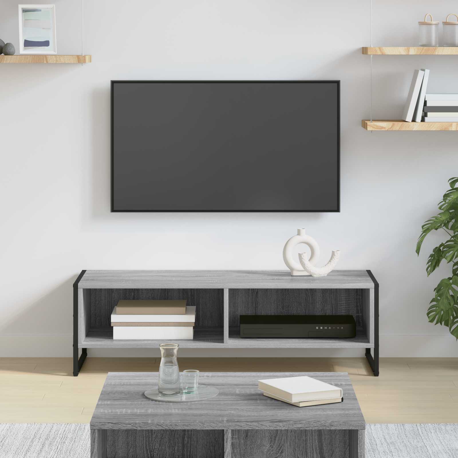 vidaXL TV-kast Zwart Eiken 100 x 36.5 x 30.5 cm Bewerkt hout