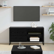 vidaXL TV-kast met lade Zwart Eiken 100 x 36 x 49,5 cm Bewerkt hout