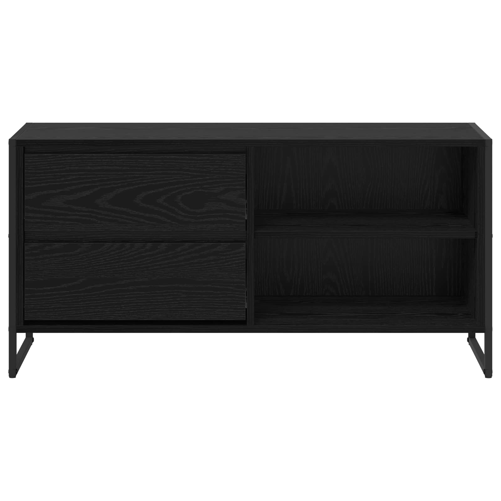 vidaXL TV-kast met lade Zwart Eiken 100 x 36 x 49,5 cm Bewerkt hout