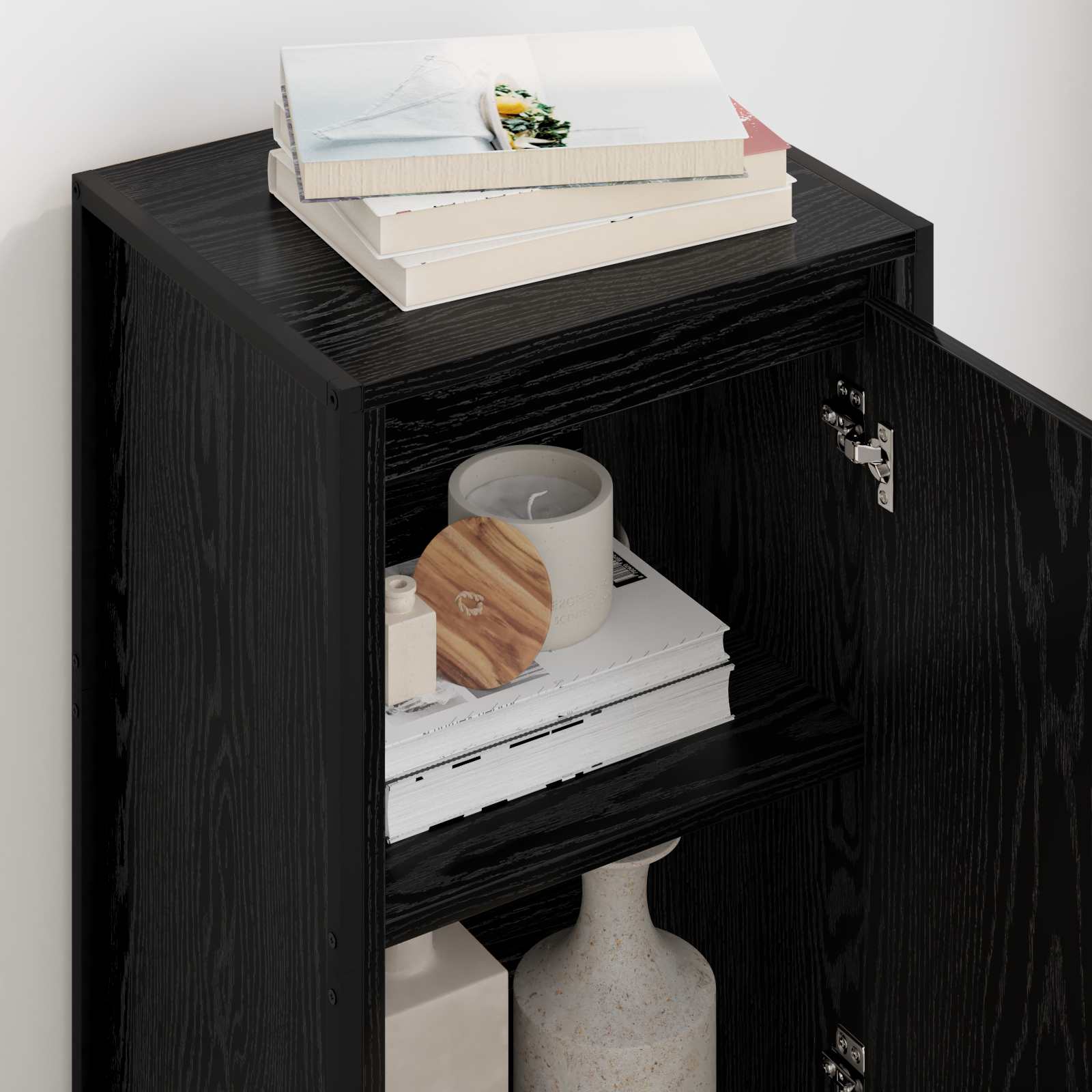 vidaXL Dressoir Zwart Eiken 43 x 36 x 75,5 cm Bewerkt hout