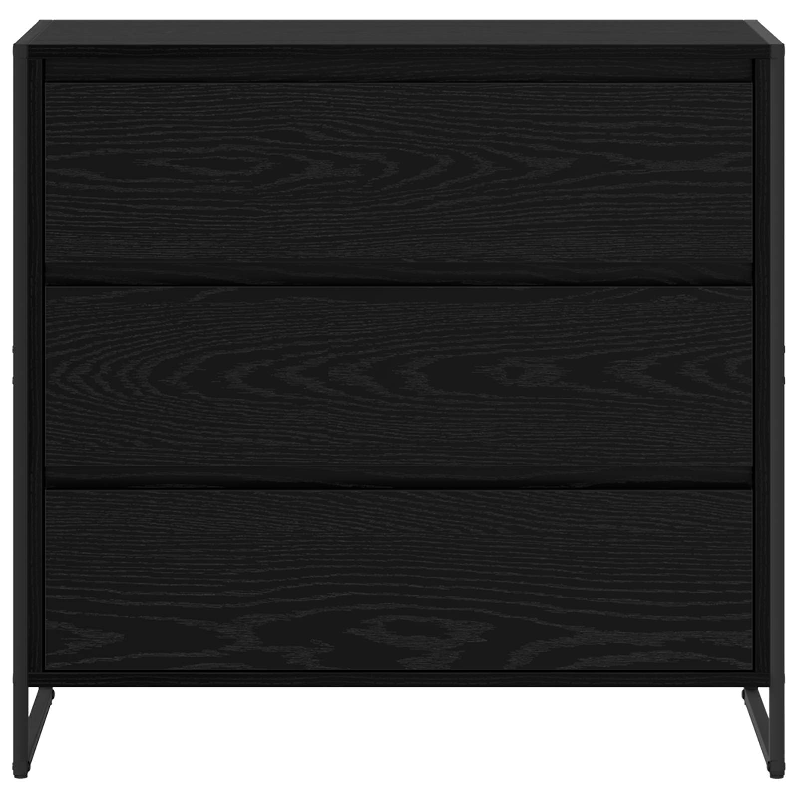 vidaXL Dressoir met lade Zwart Eiken 79 x 36 x 75.5 cm Bewerkt hout