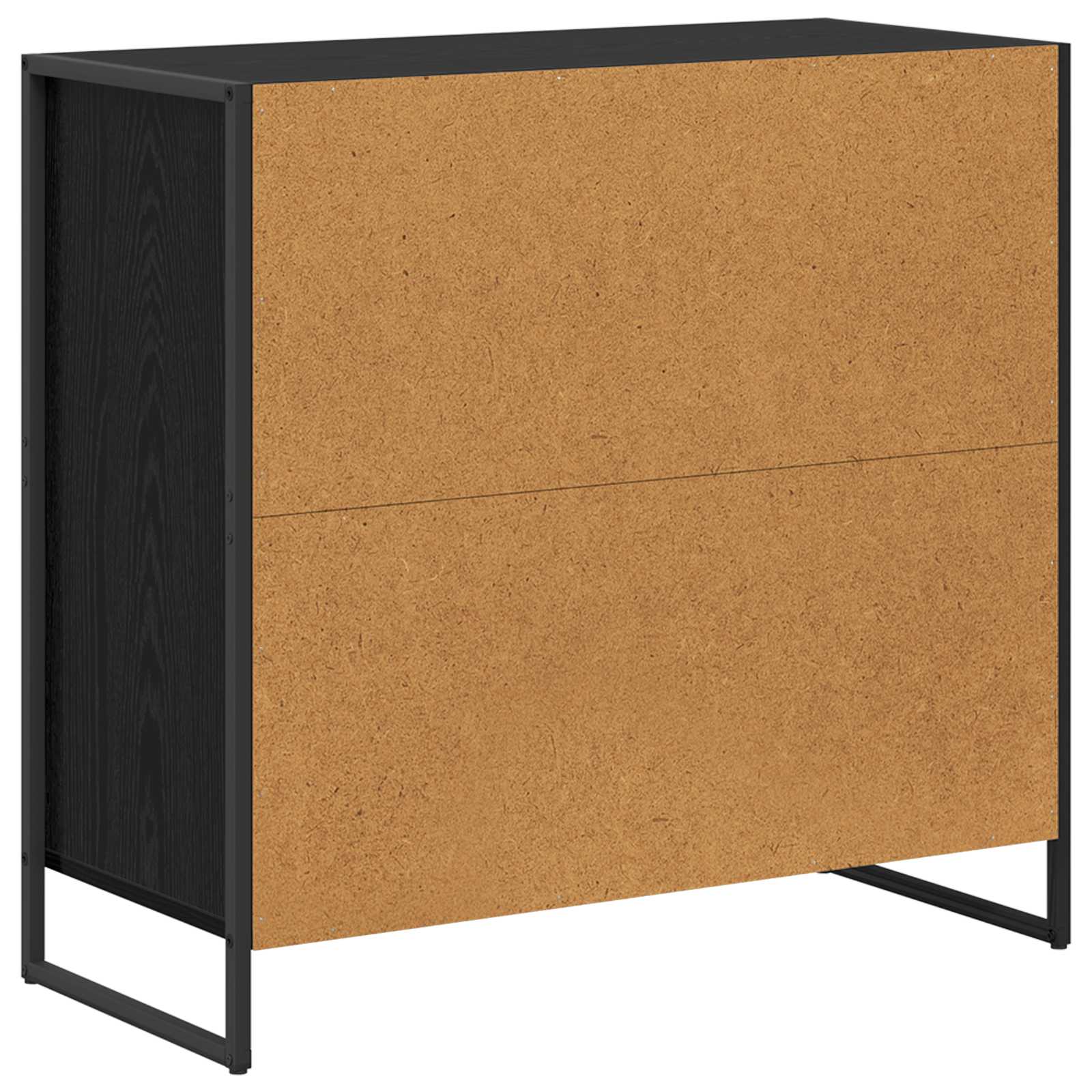vidaXL Dressoir met lade Zwart Eiken 79 x 36 x 75.5 cm Bewerkt hout