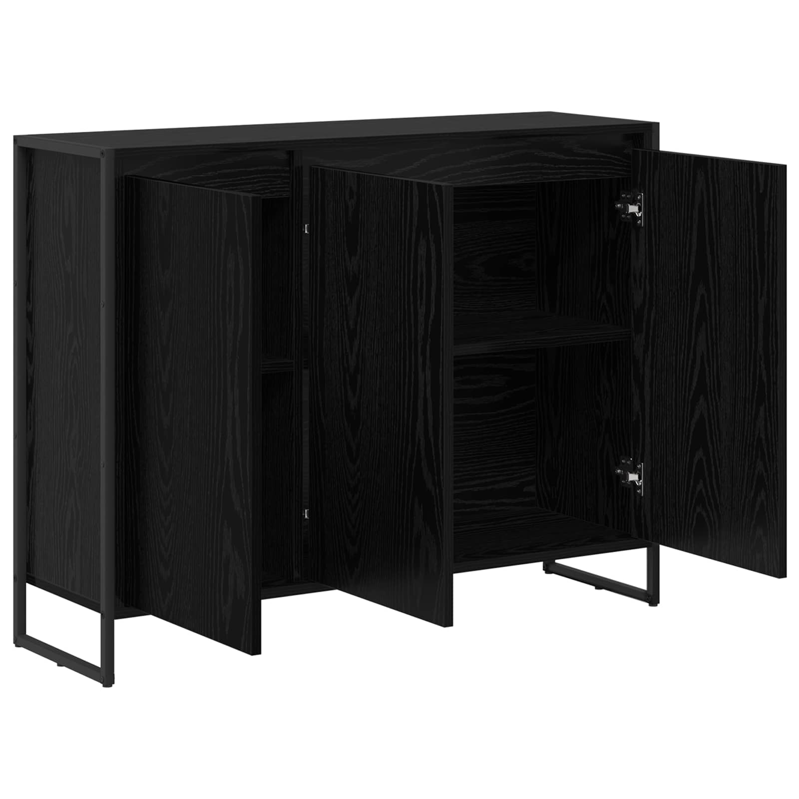 vidaXL Bijzetkast Zwart Eiken 96,5 x 30 x 75 cm Bewerkt hout