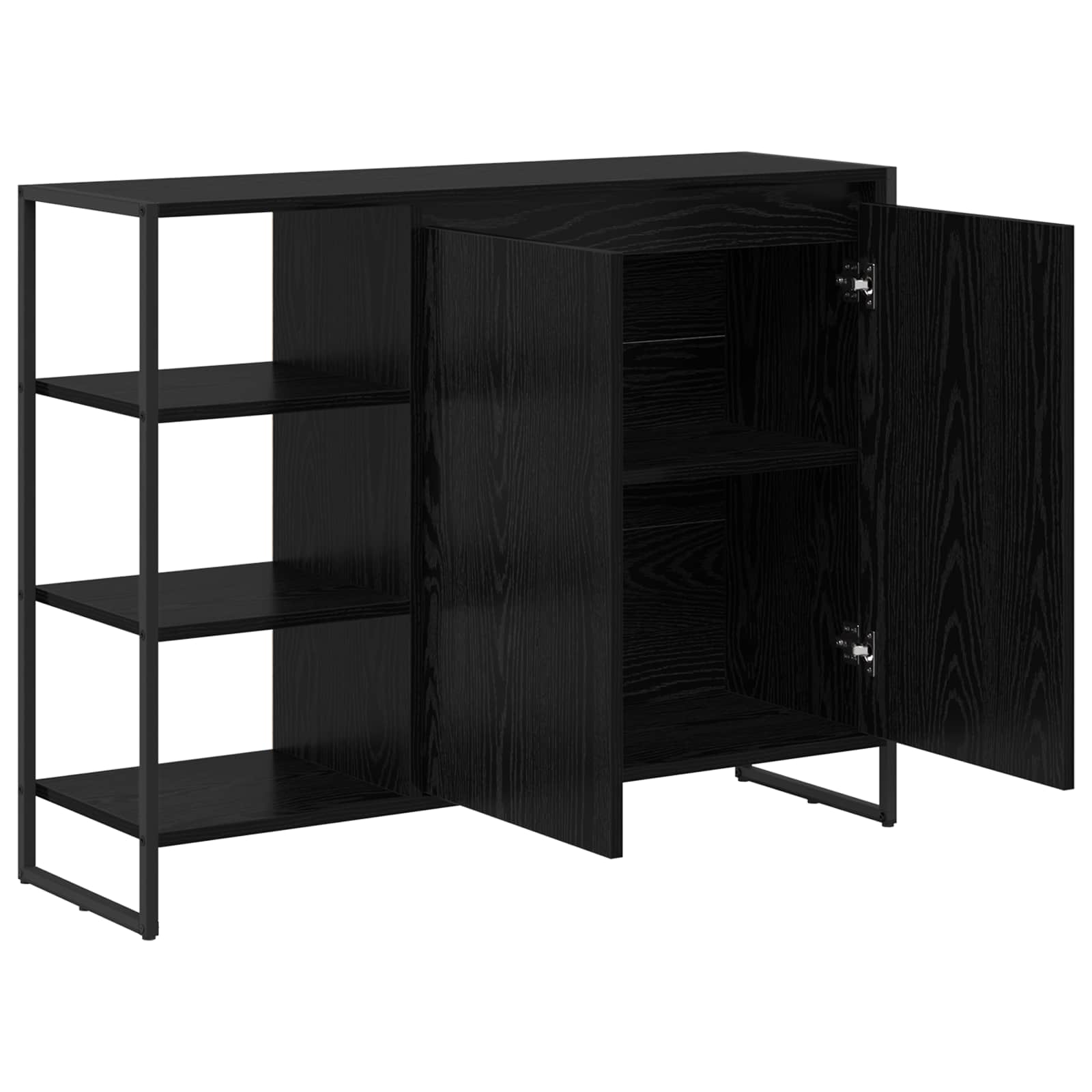 vidaXL Bijzetkast Zwart Eiken 96.5 x 30 x 75 cm Bewerkt hout