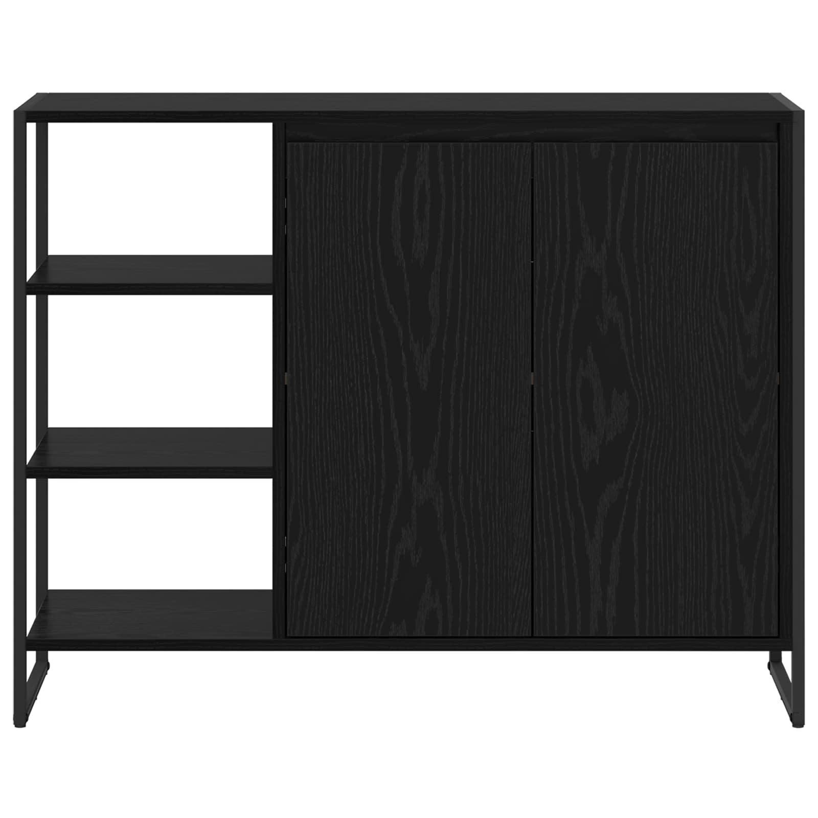 vidaXL Bijzetkast Zwart Eiken 96.5 x 30 x 75 cm Bewerkt hout
