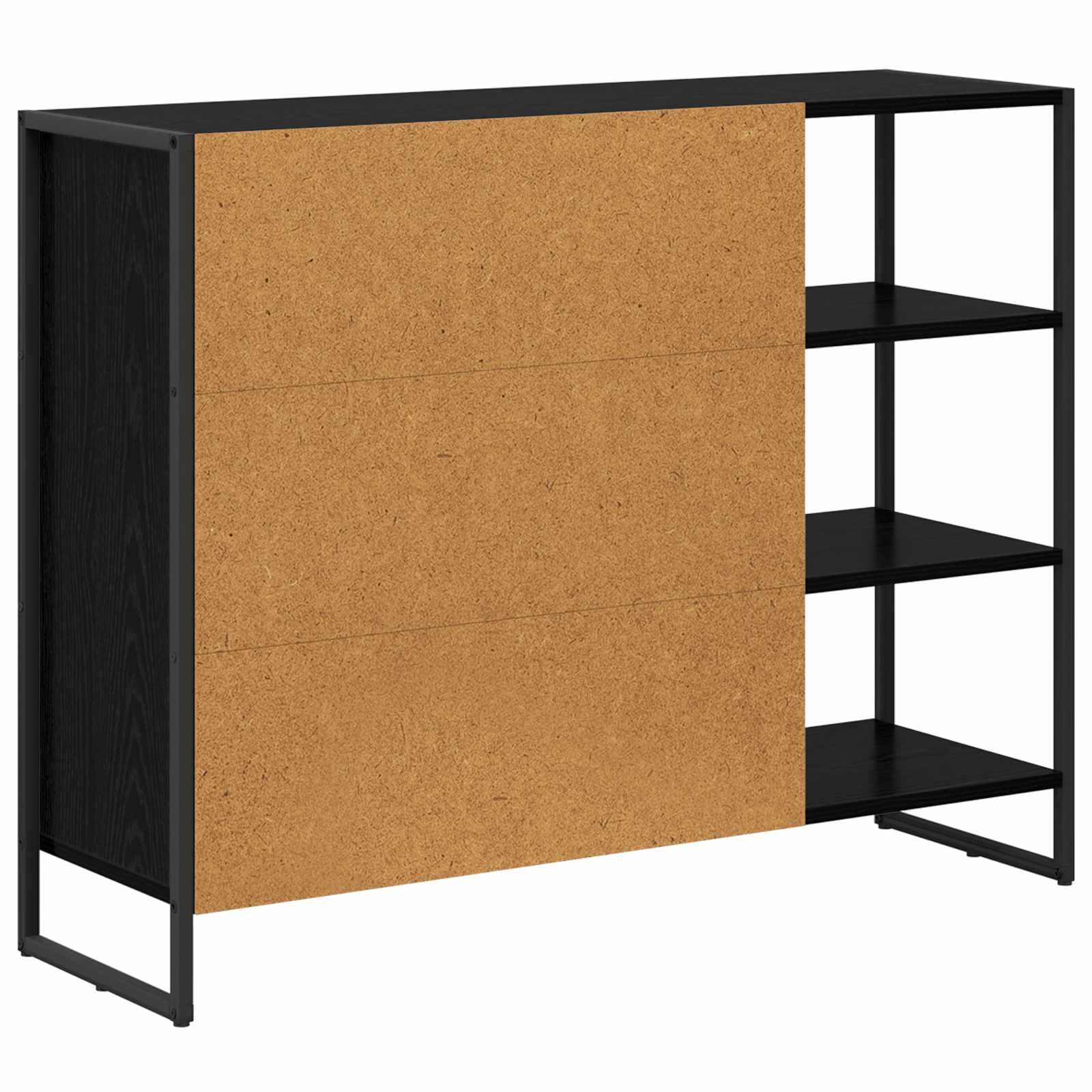 vidaXL Bijzetkast Zwart Eiken 96.5 x 30 x 75 cm Bewerkt hout