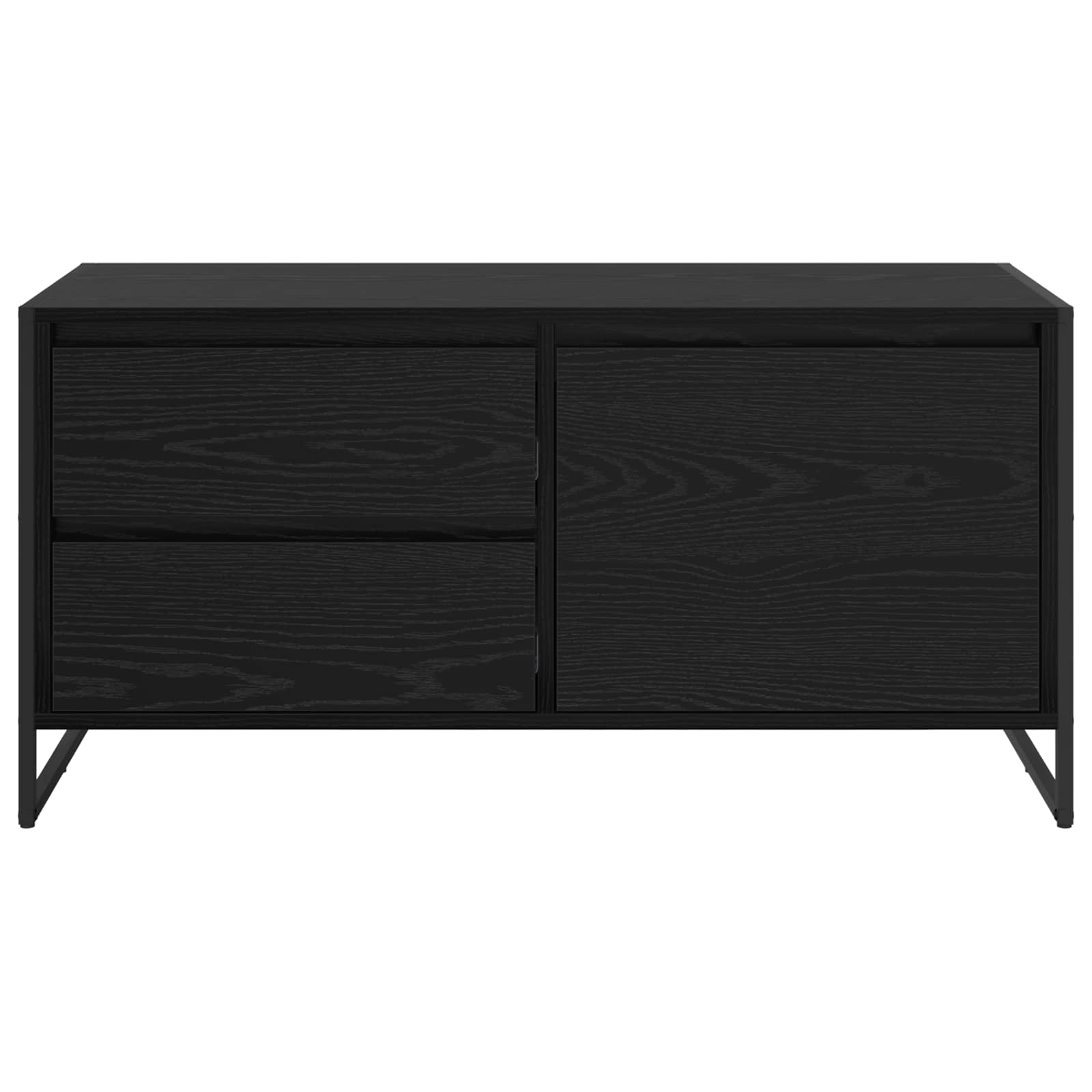vidaXL TV-kast met lade Zwart Eiken 100 x 36 x 49.5 cm Bewerkt hout