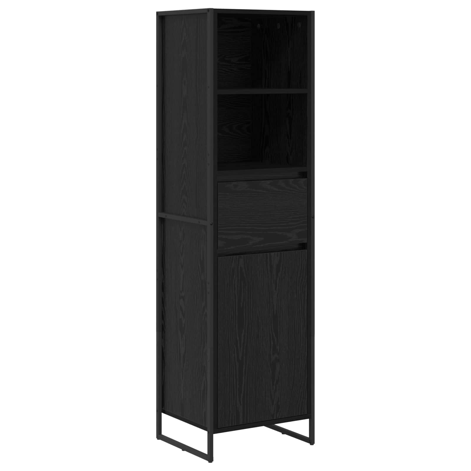 vidaXL Boekenkast met lade Zwart Eiken 43 x 36 x 150.5 cm Bewerkt hout