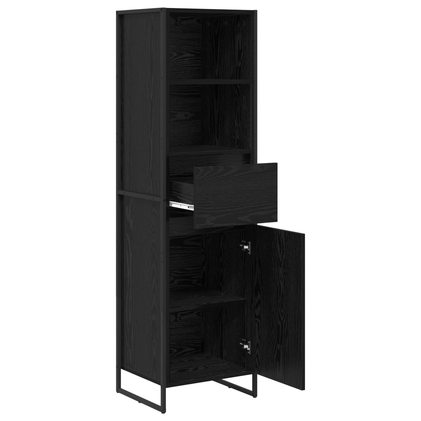 vidaXL Boekenkast met lade Zwart Eiken 43 x 36 x 150.5 cm Bewerkt hout