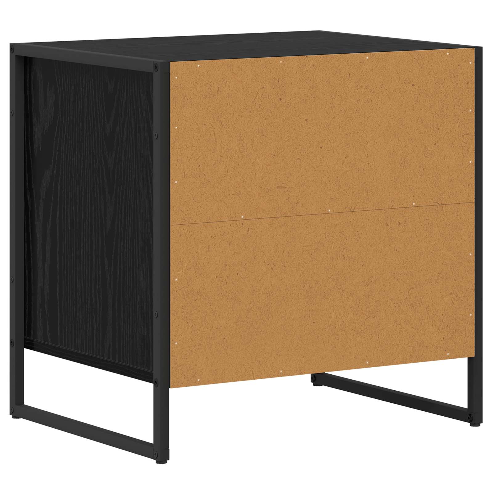 vidaXL Nachtkastje met lade Zwart Eiken 50 x 39,5 x 50 cm Bewerkt hout