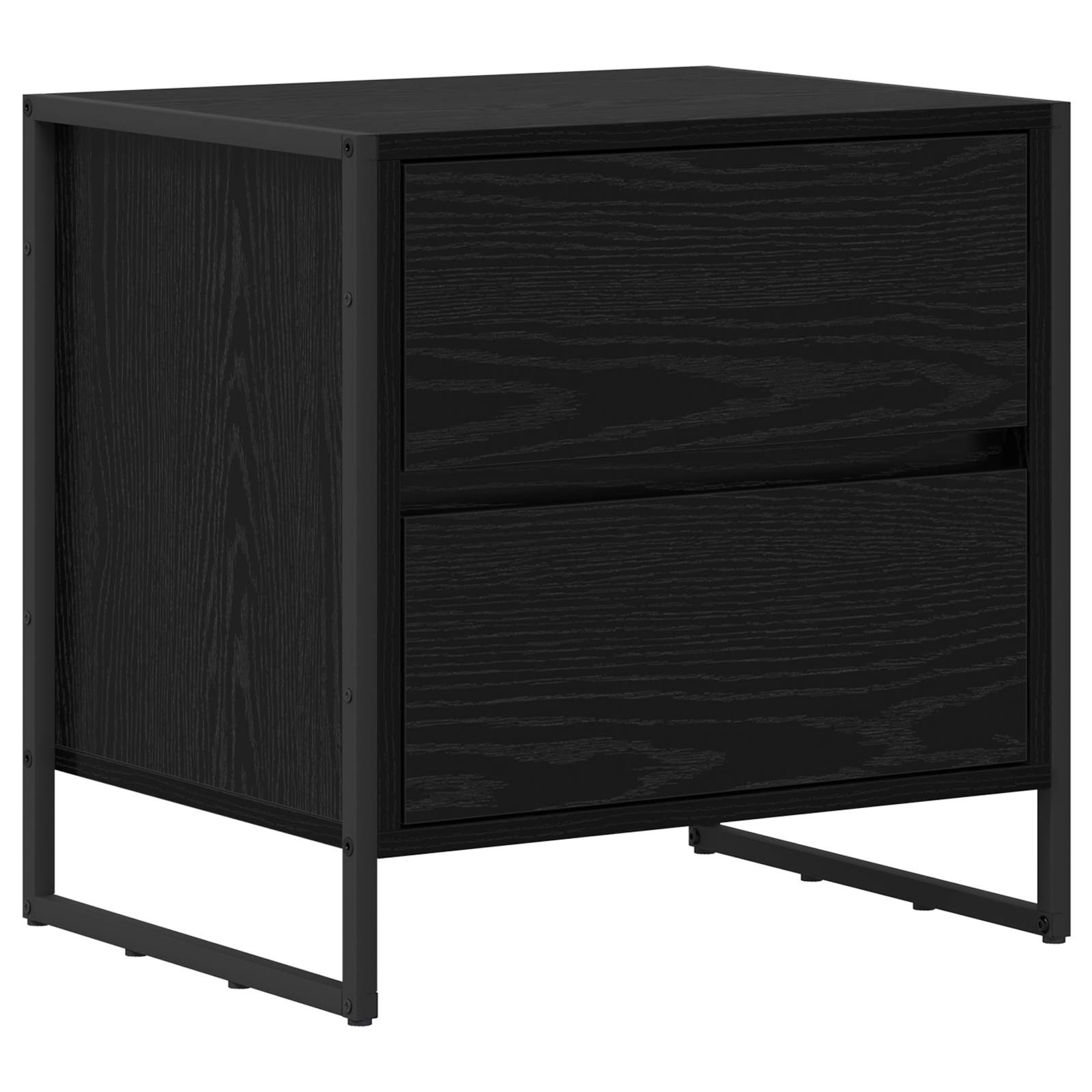 vidaXL Nachtkastje met lade Zwart Eiken 50 x 39,5 x 50 cm Bewerkt hout