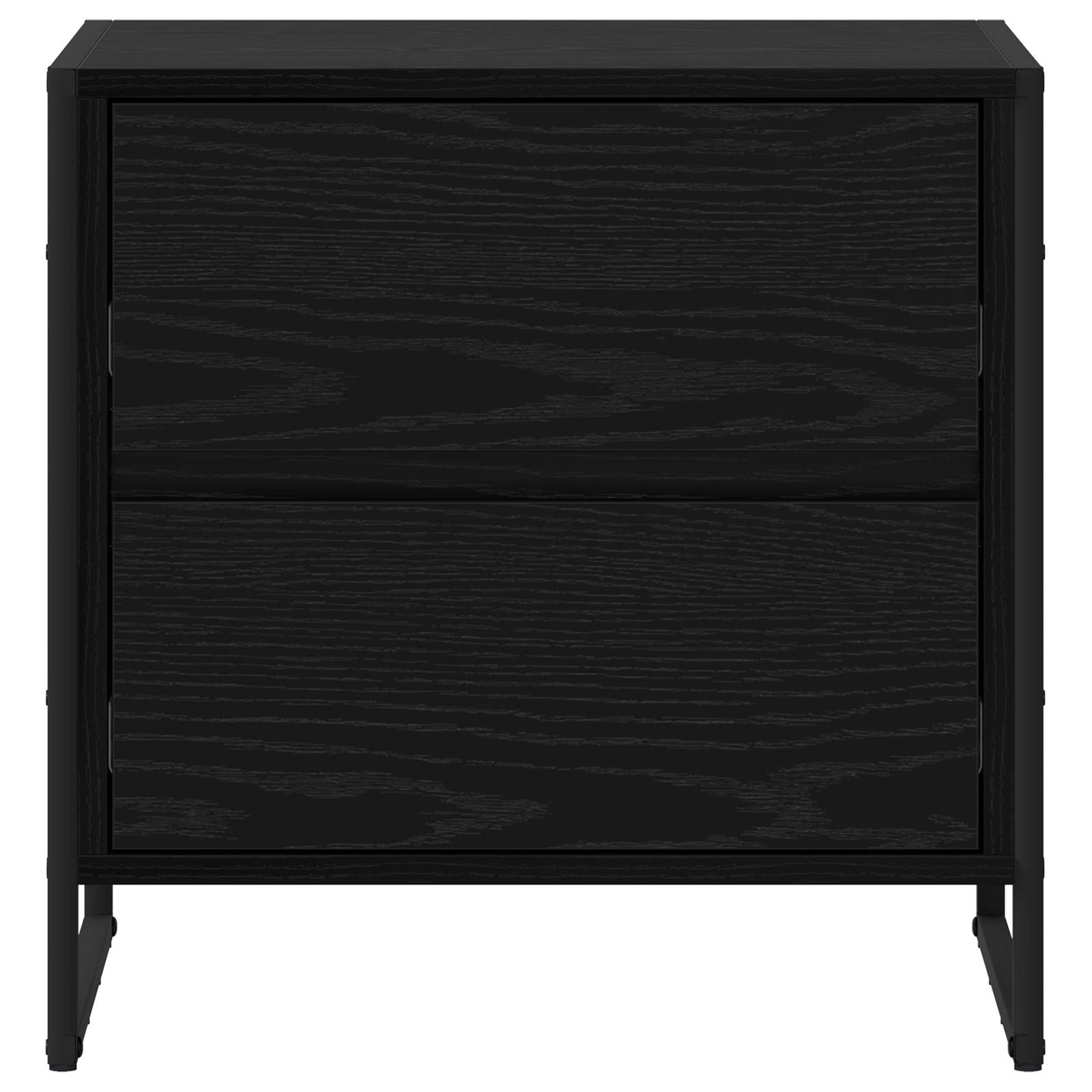 vidaXL Nachtkastje met lade Zwart Eiken 50 x 39,5 x 50 cm Bewerkt hout