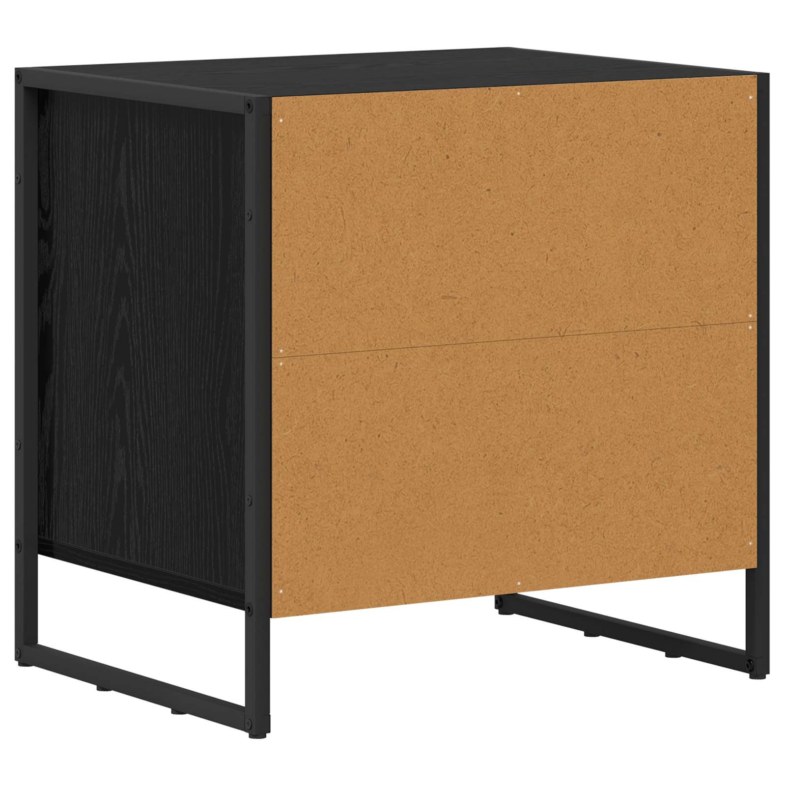 vidaXL Nachtkastje met lade Zwart Eiken 50 x 39,5 x 50 cm Bewerkt hout