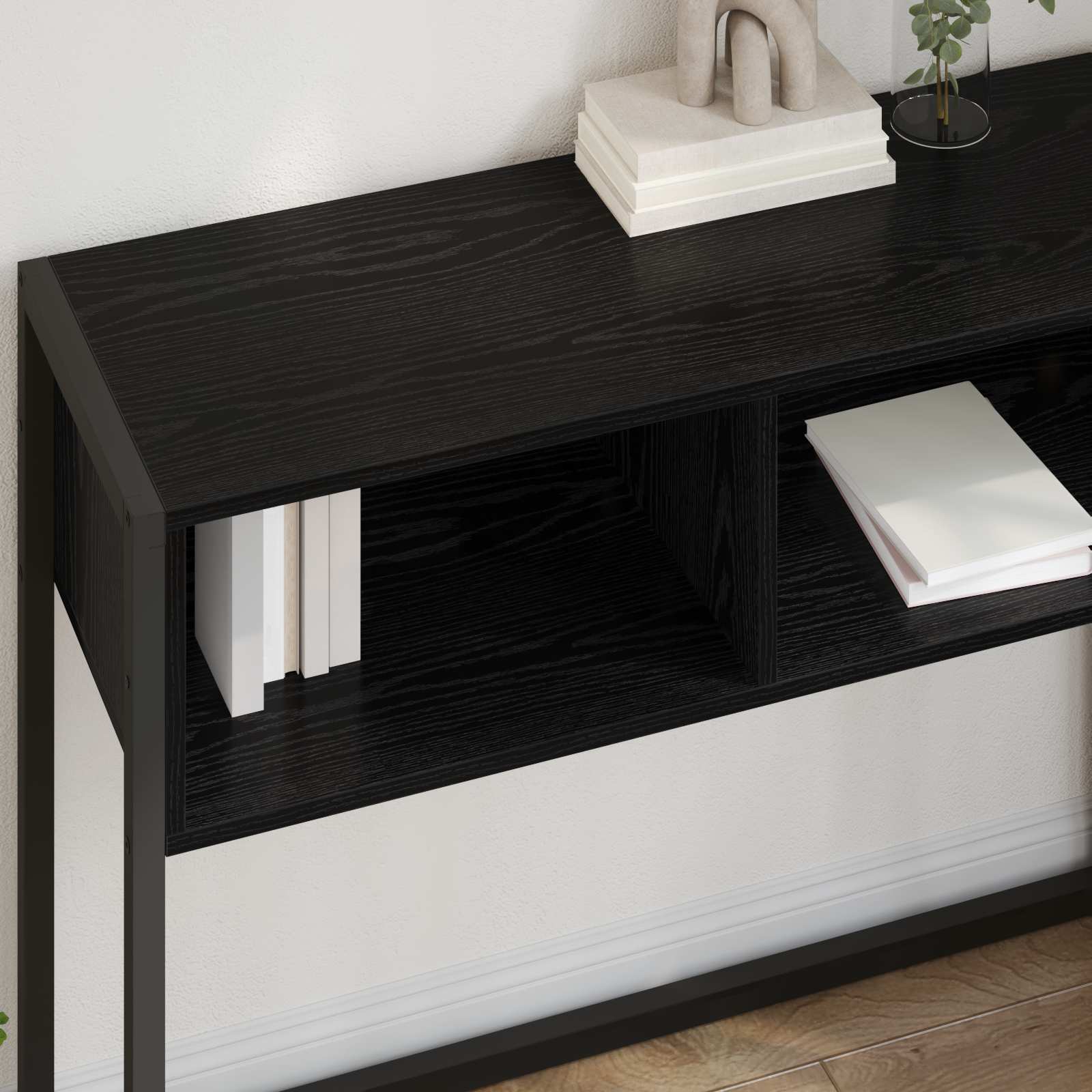 vidaXL Bijzettafel Zwart Eiken 100 x 36 x 75 cm Bewerkt hout