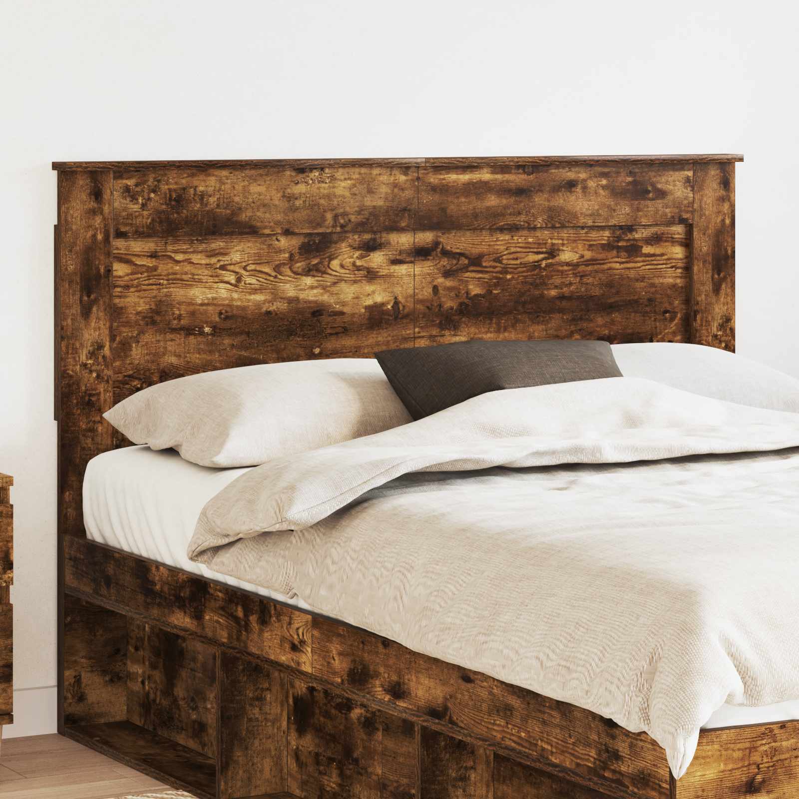 vidaXL Hoofdbord met hoofdeinde Wit 200 cm Bewerkt hout