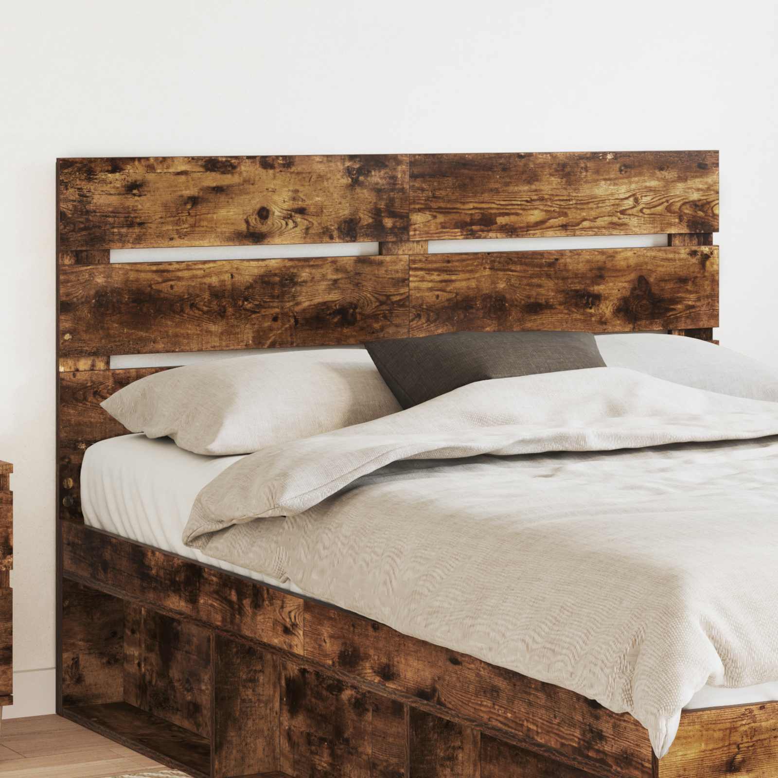 vidaXL Hoofdbord met hoofdeinde Wit 200 cm Bewerkt hout