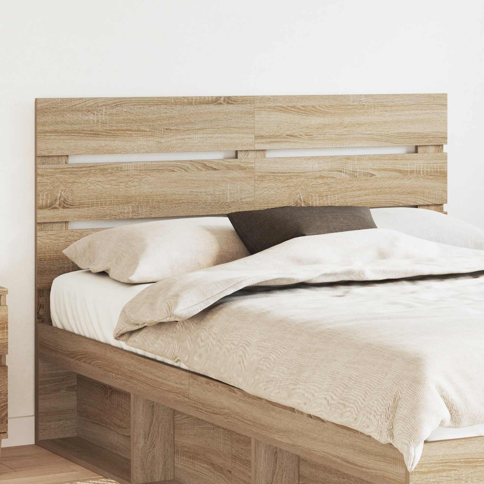 vidaXL Hoofdbord met hoofdeinde Wit 200 cm Bewerkt hout