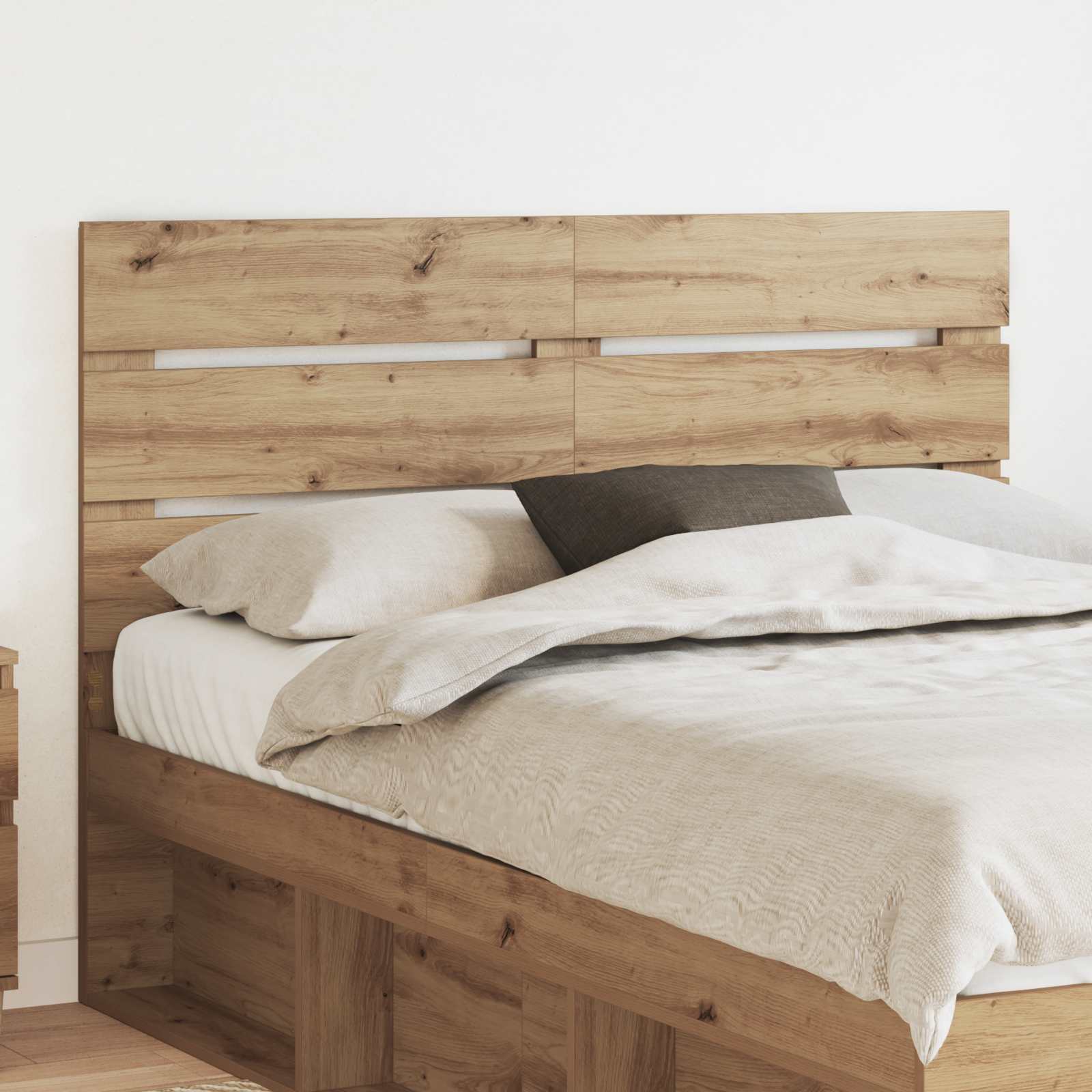 vidaXL Hoofdbord met hoofdeinde Wit 200 cm Bewerkt hout