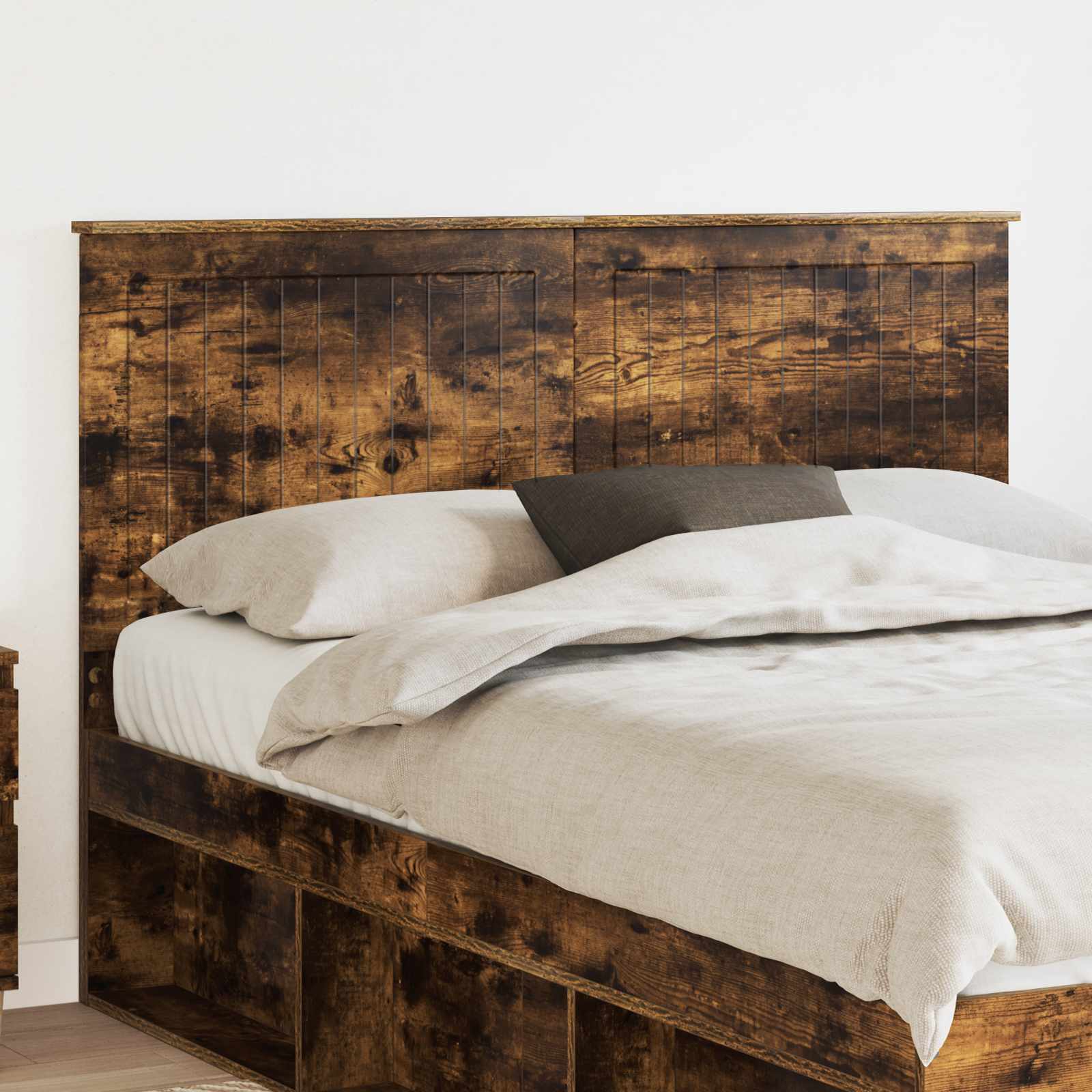 vidaXL Hoofdbord met hoofdeinde Wit 200 cm Bewerkt hout