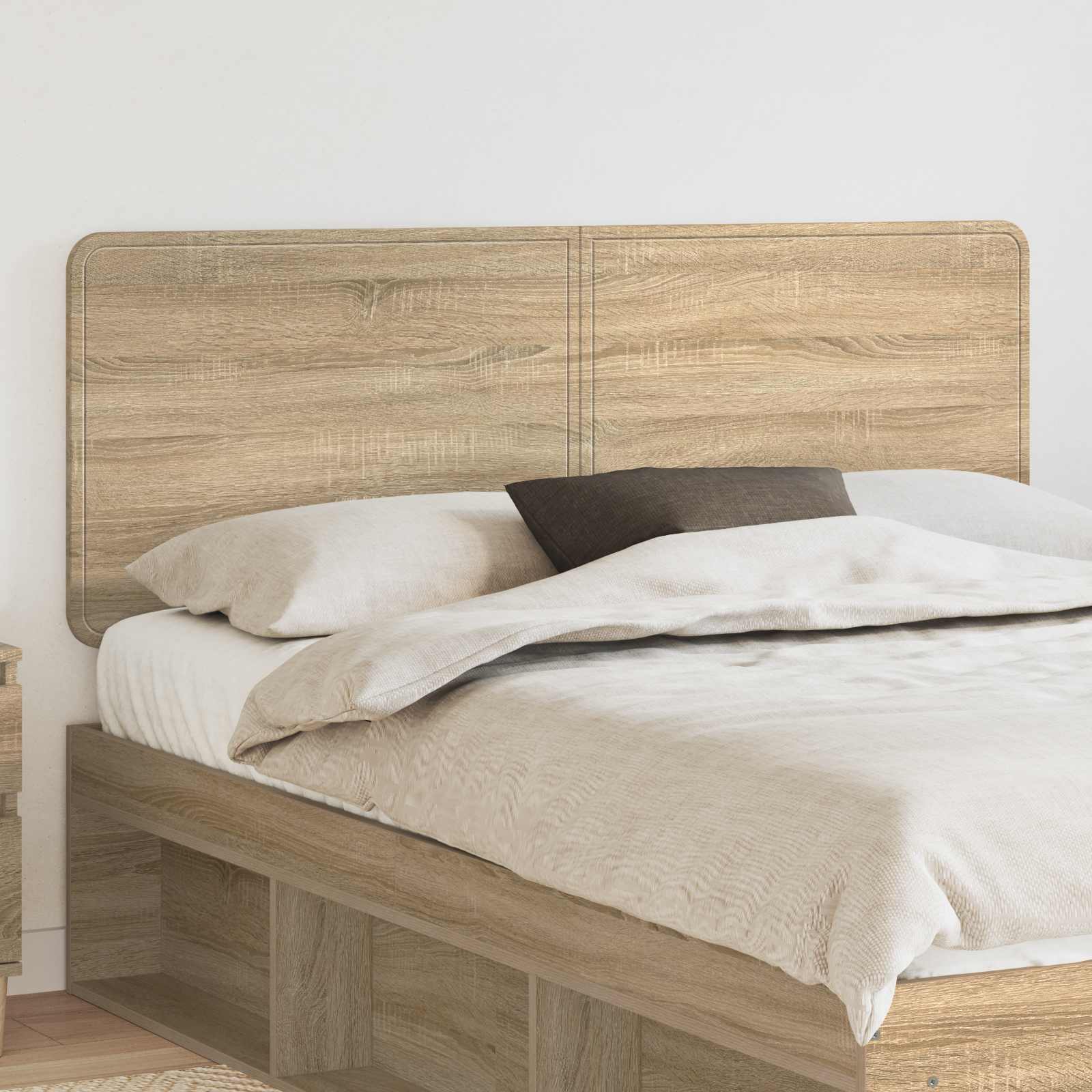 vidaXL Hoofdbord met hoofdeinde Wit 200 cm Bewerkt hout