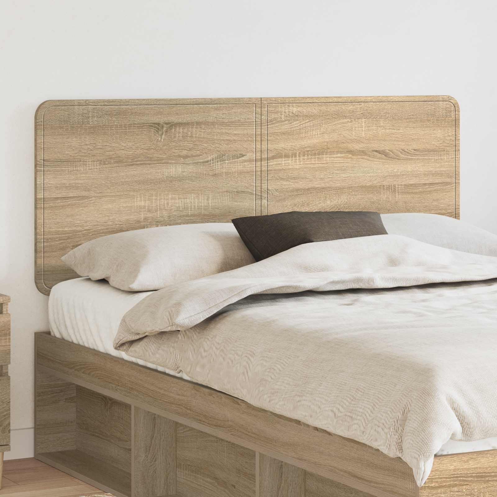 vidaXL Hoofdbord met hoofdeinde Wit 200 cm Bewerkt hout