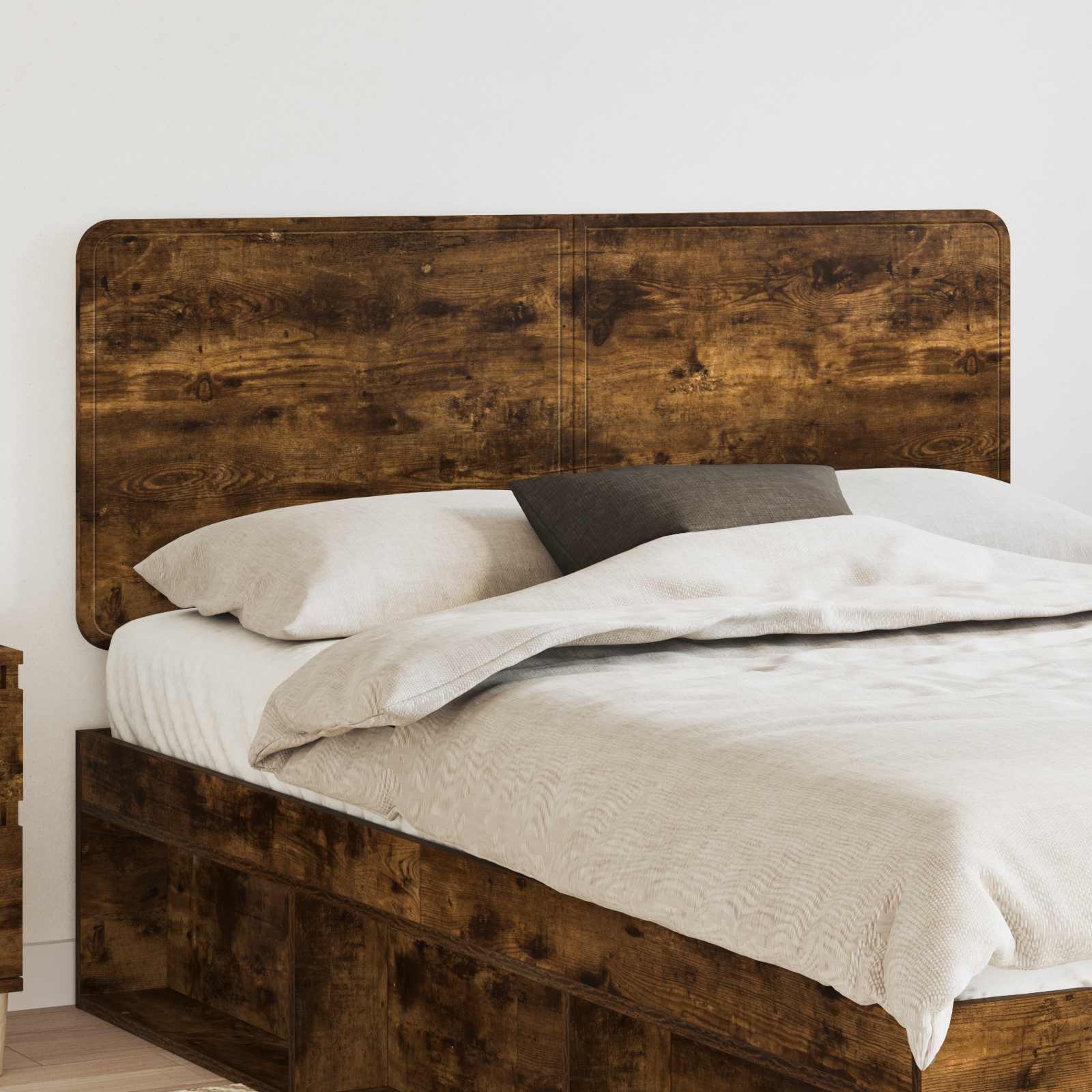 vidaXL Hoofdbord met hoofdeinde Wit 200 cm Bewerkt hout