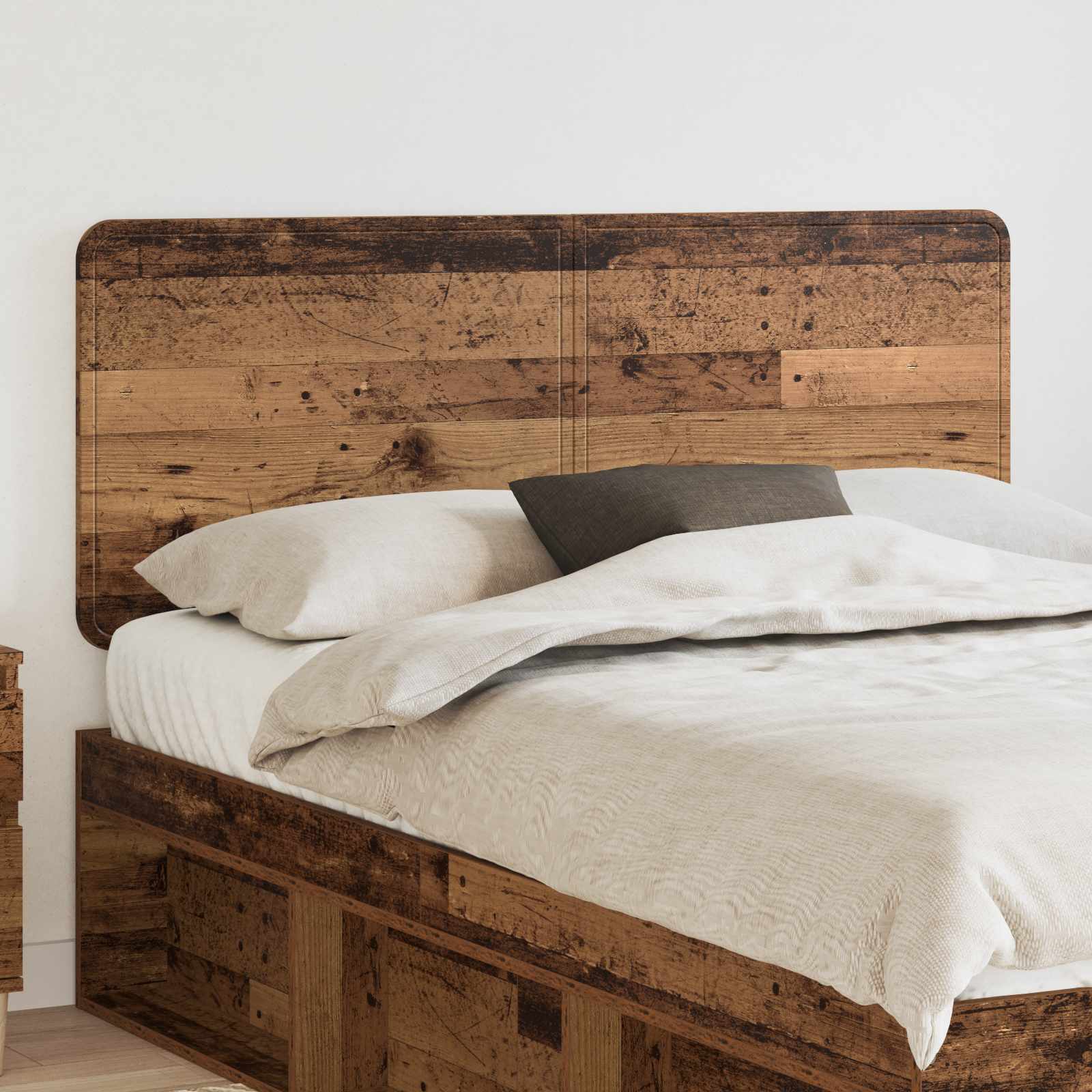 vidaXL Hoofdbord met hoofdeinde Wit 200 cm Bewerkt hout