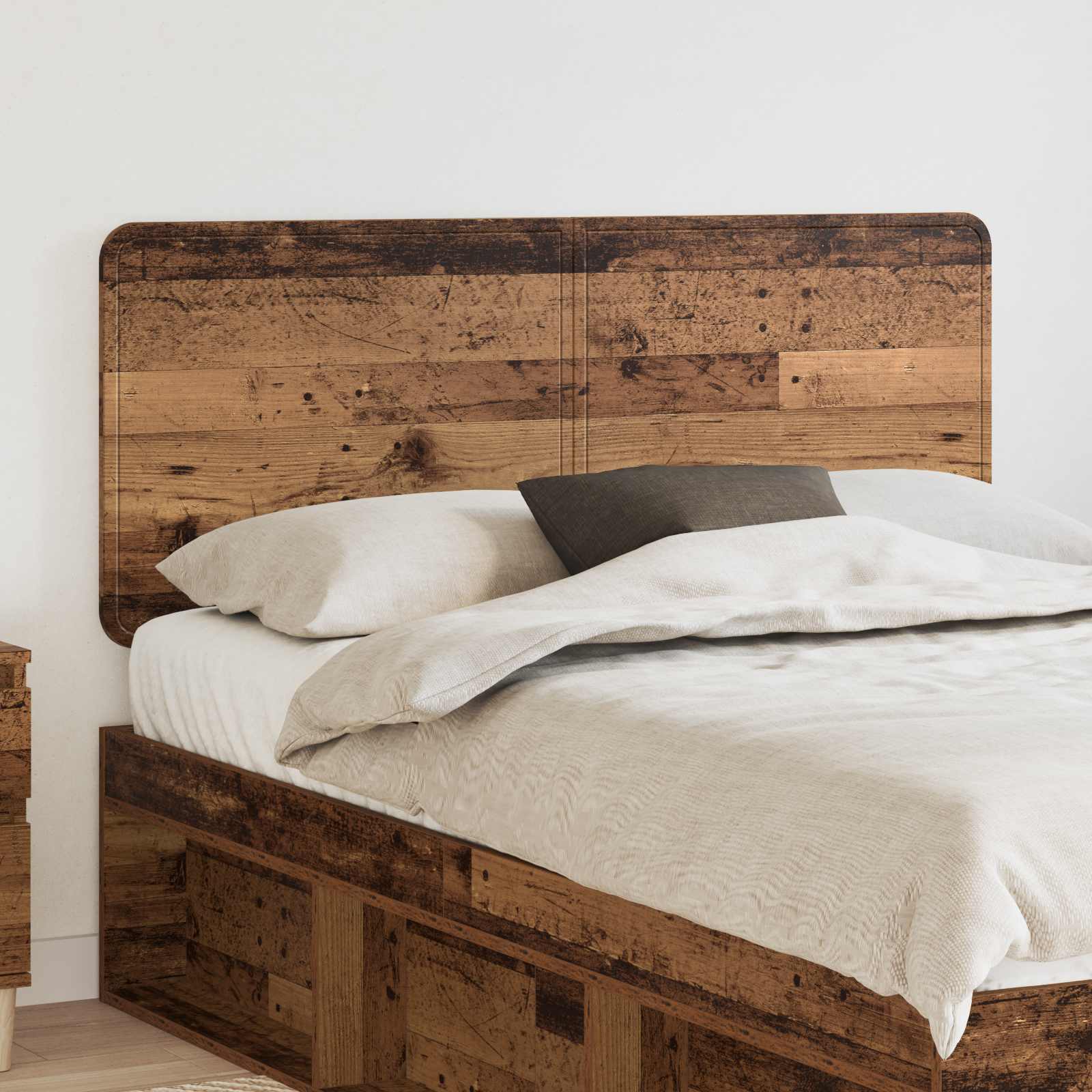 vidaXL Hoofdbord met hoofdeinde Wit 200 cm Bewerkt hout
