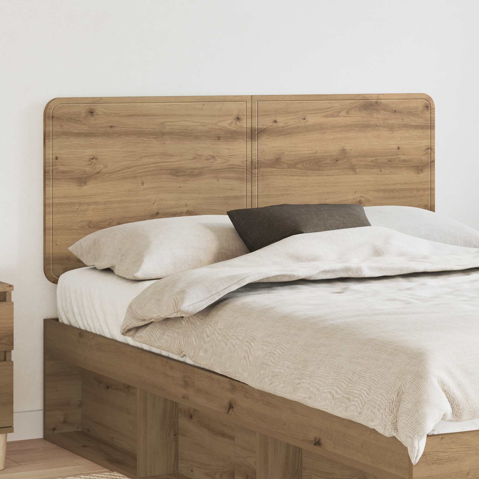 vidaXL Hoofdbord met hoofdeinde Wit 200 cm Bewerkt hout