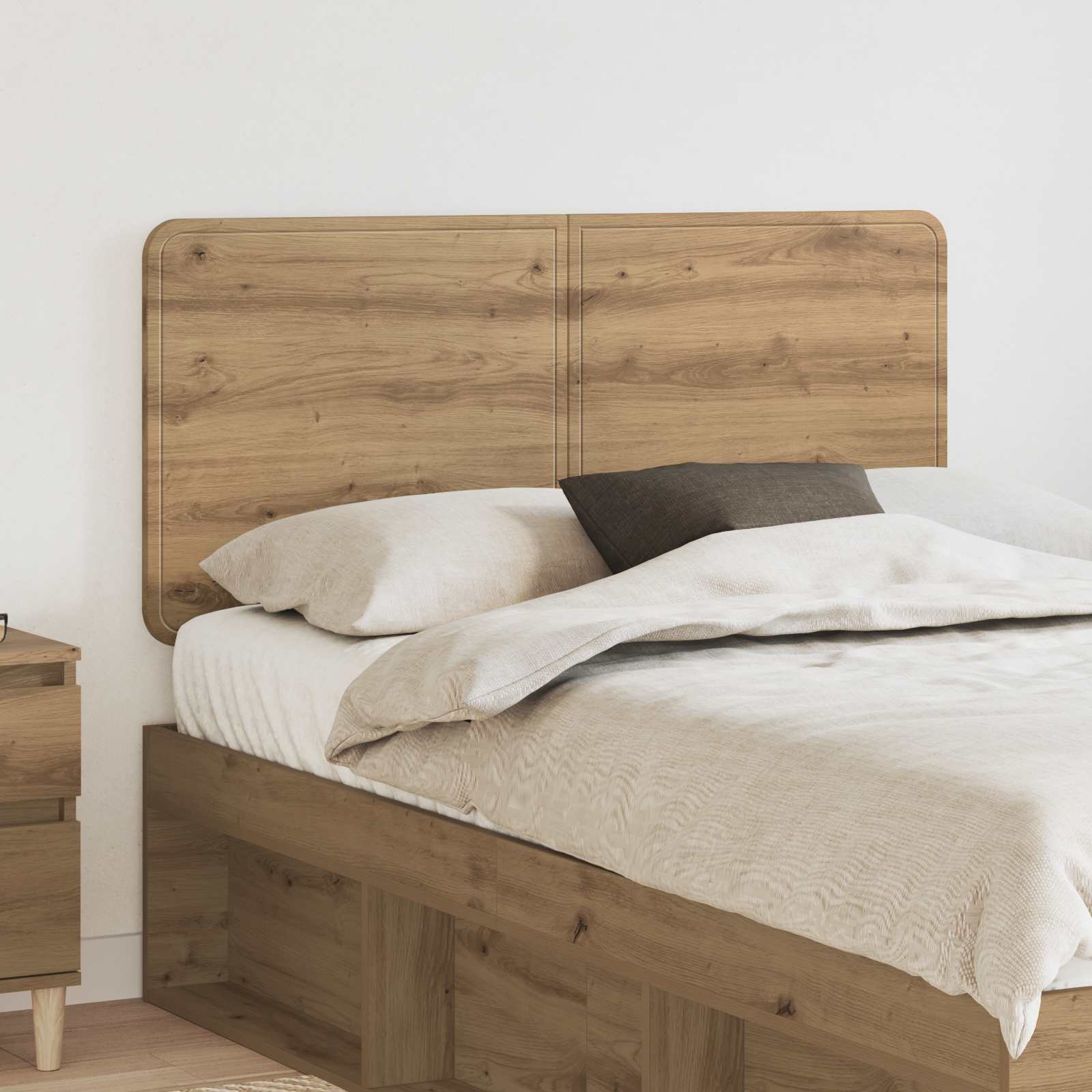 vidaXL Hoofdbord met hoofdeinde Wit 200 cm Bewerkt hout