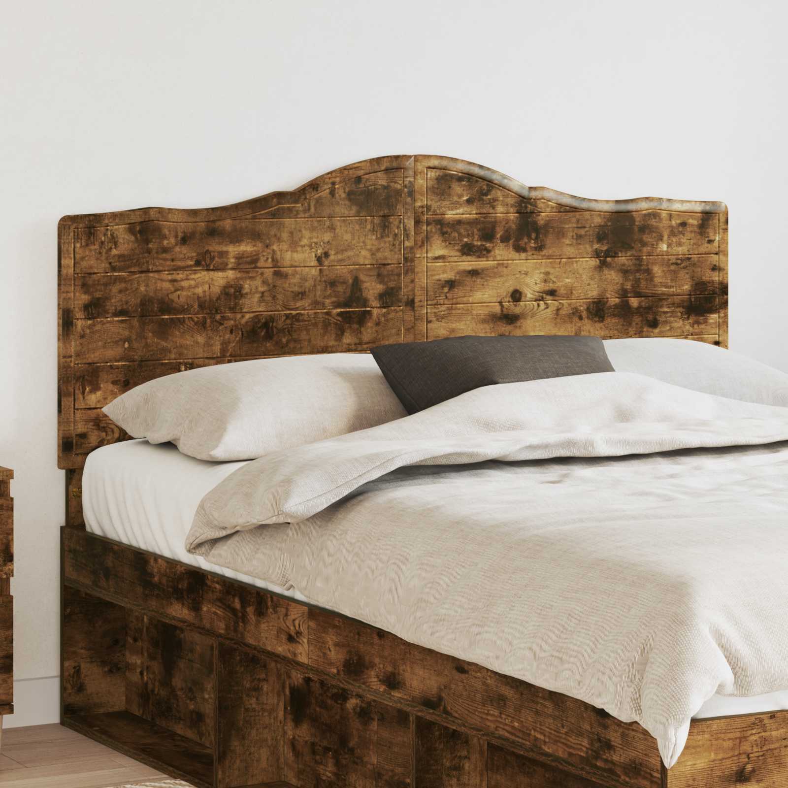 vidaXL Hoofdbord met hoofdeinde Wit 200 cm Bewerkt hout