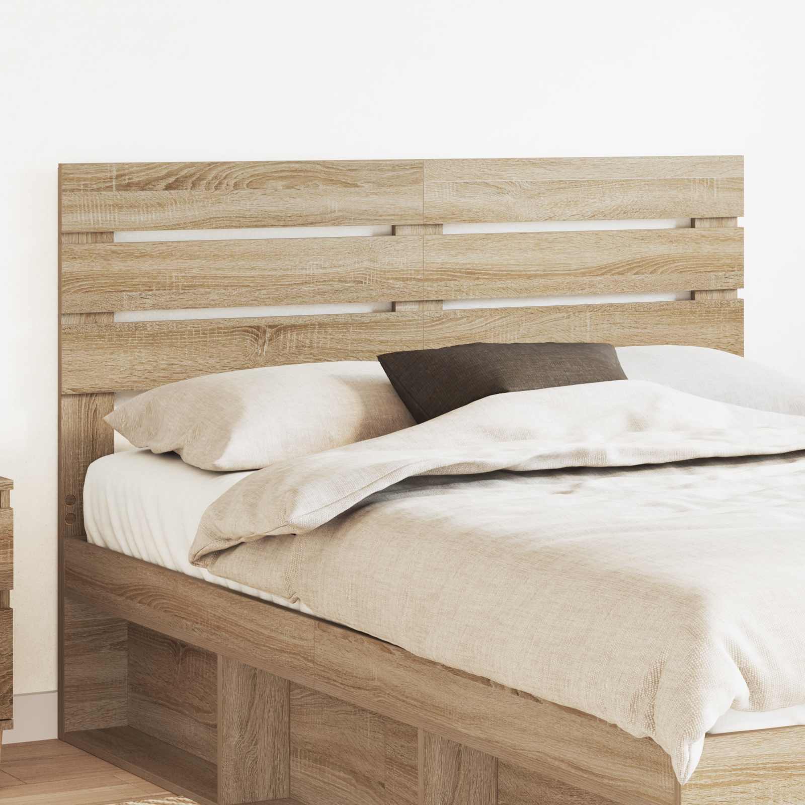 vidaXL Hoofdbord met hoofdeinde Wit 200 cm Bewerkt hout