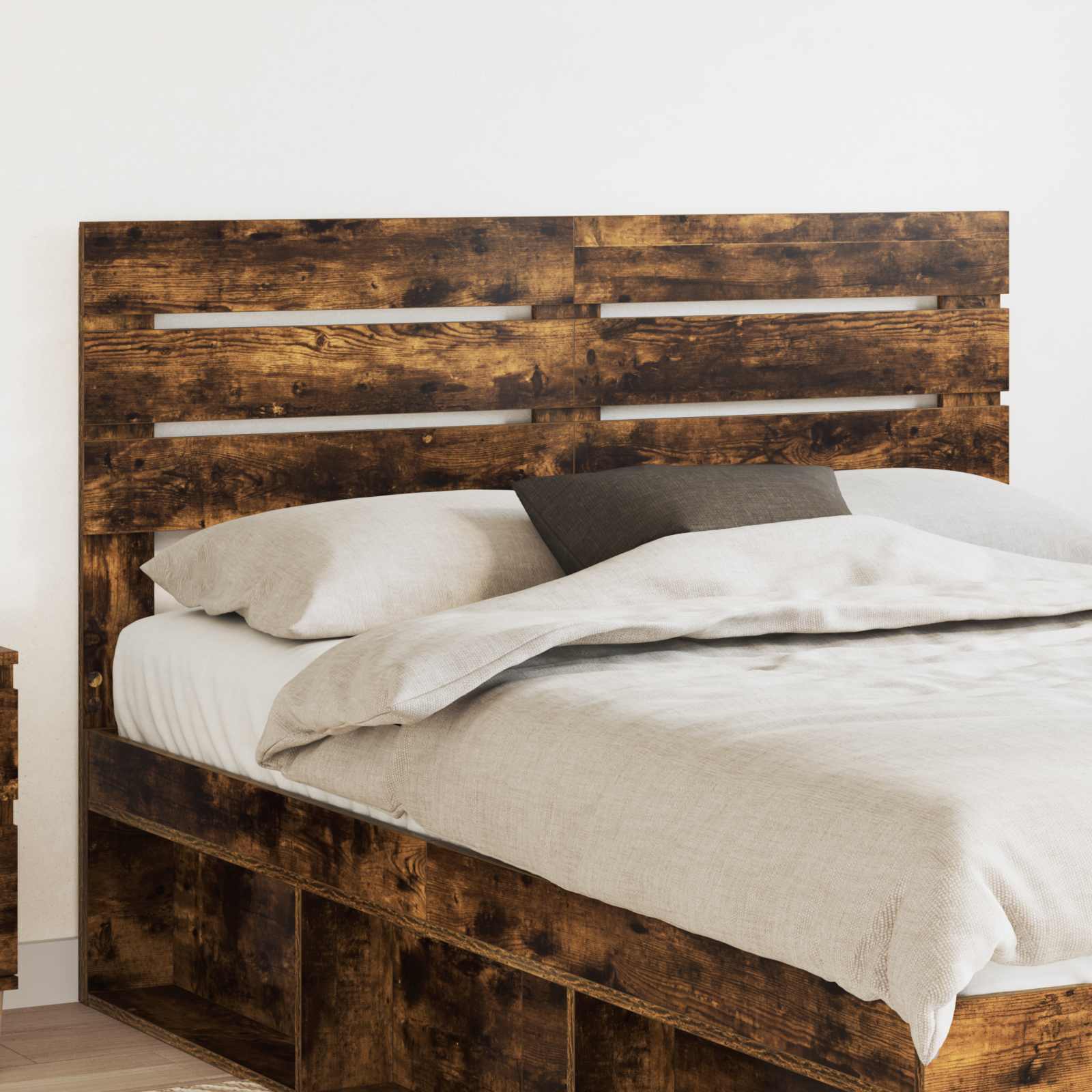 vidaXL Hoofdbord met hoofdeinde Wit 200 cm Bewerkt hout