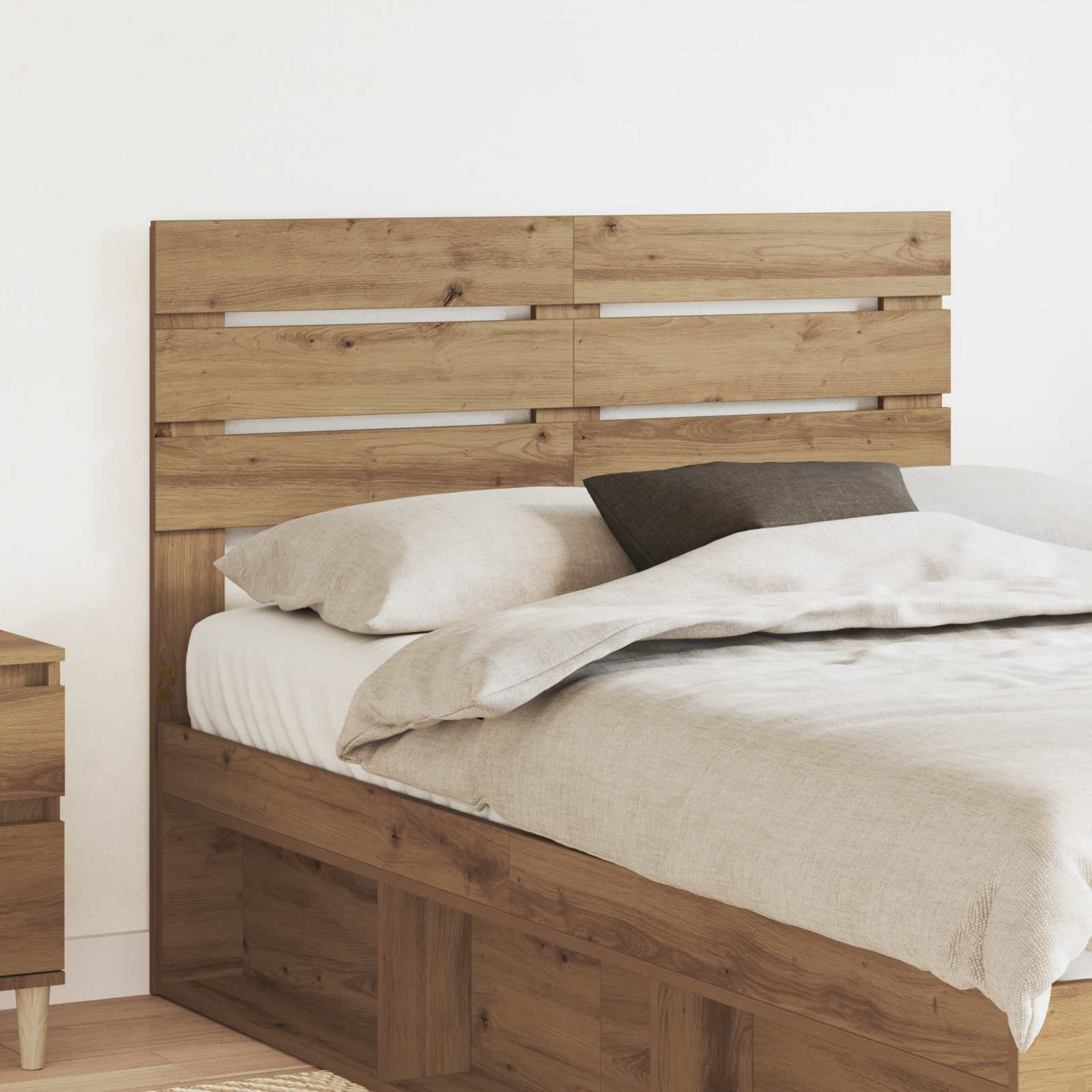 vidaXL Hoofdbord met hoofdeinde Wit 200 cm Bewerkt hout