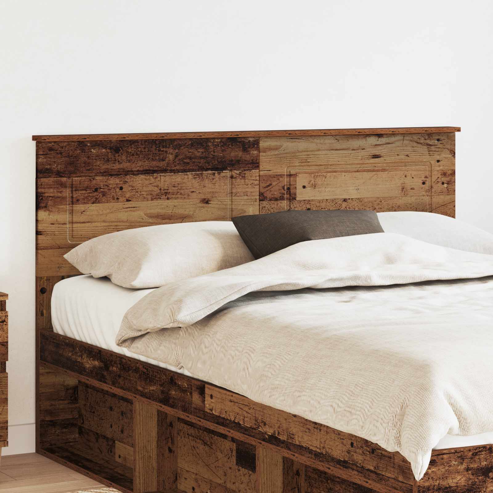 vidaXL Hoofdbord met hoofdeinde Wit 200 cm Bewerkt hout